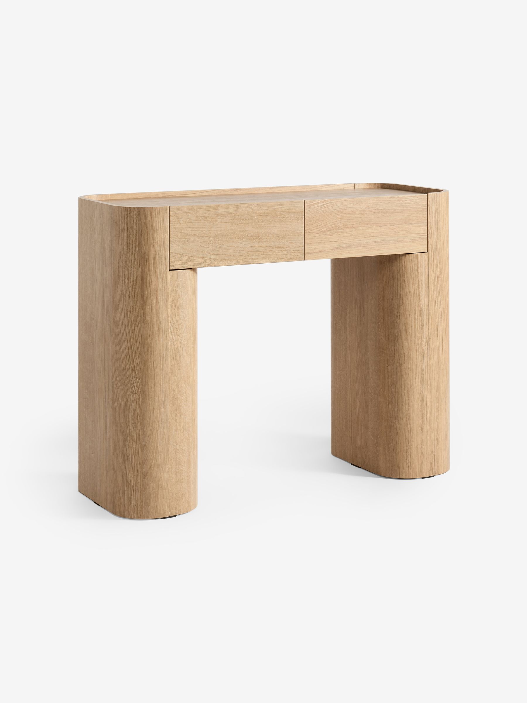 Kain 2 Drawer Console Dressing Table in Light Oak Effect - Image 6 of 7