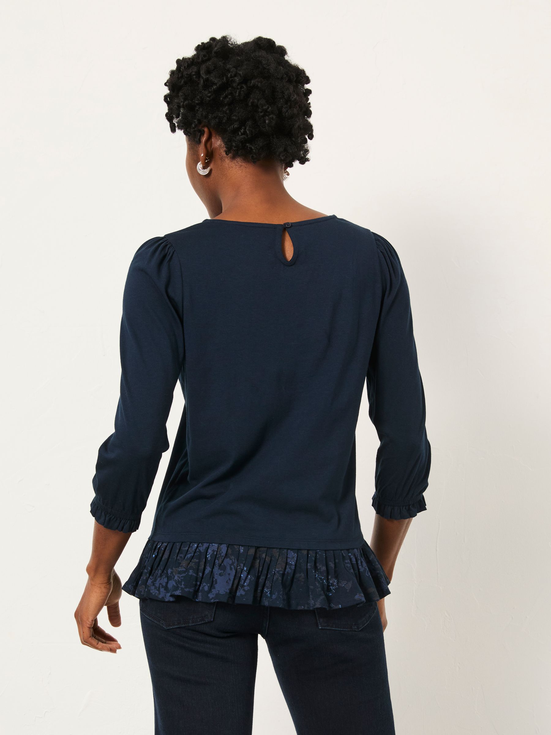 Kai Navy Peplum Top - Image 2 of 6 Kai Navy Peplum Top - Image 2 of 6