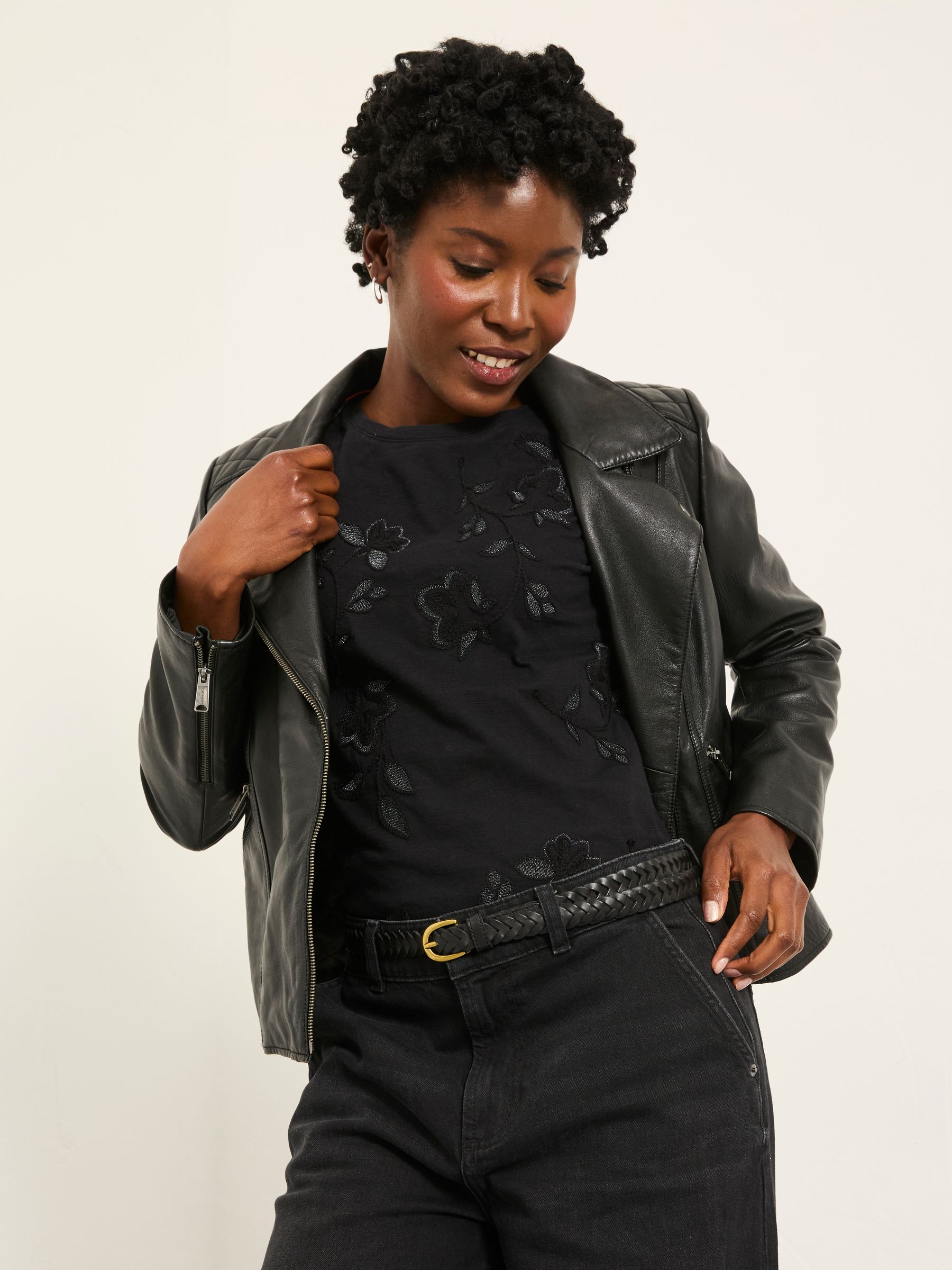 Ivy Black Embroidered T Shirt - Image 5 of 6