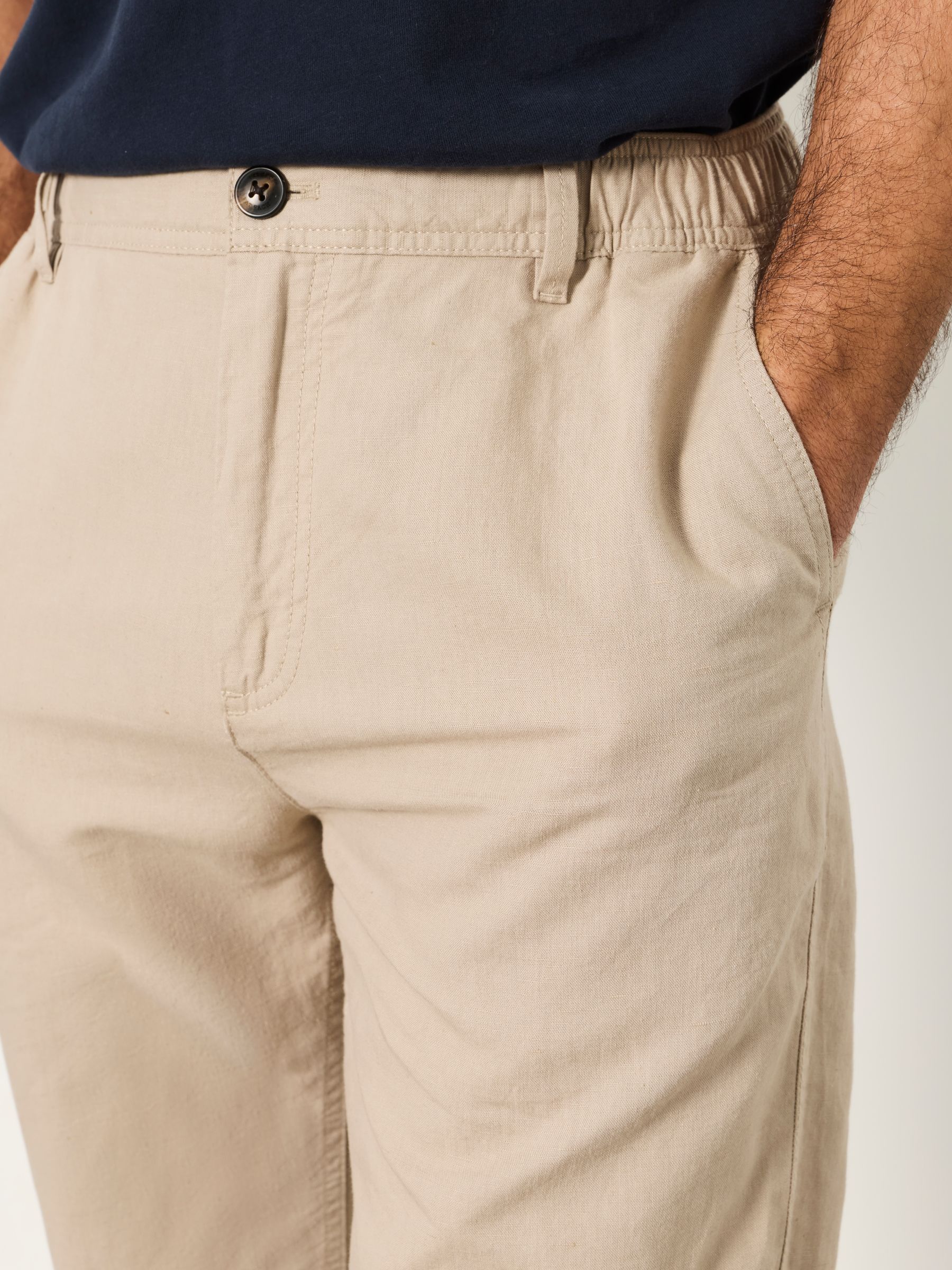 Hayle Natural Linen Cotton Trousers - Image 3 of 6