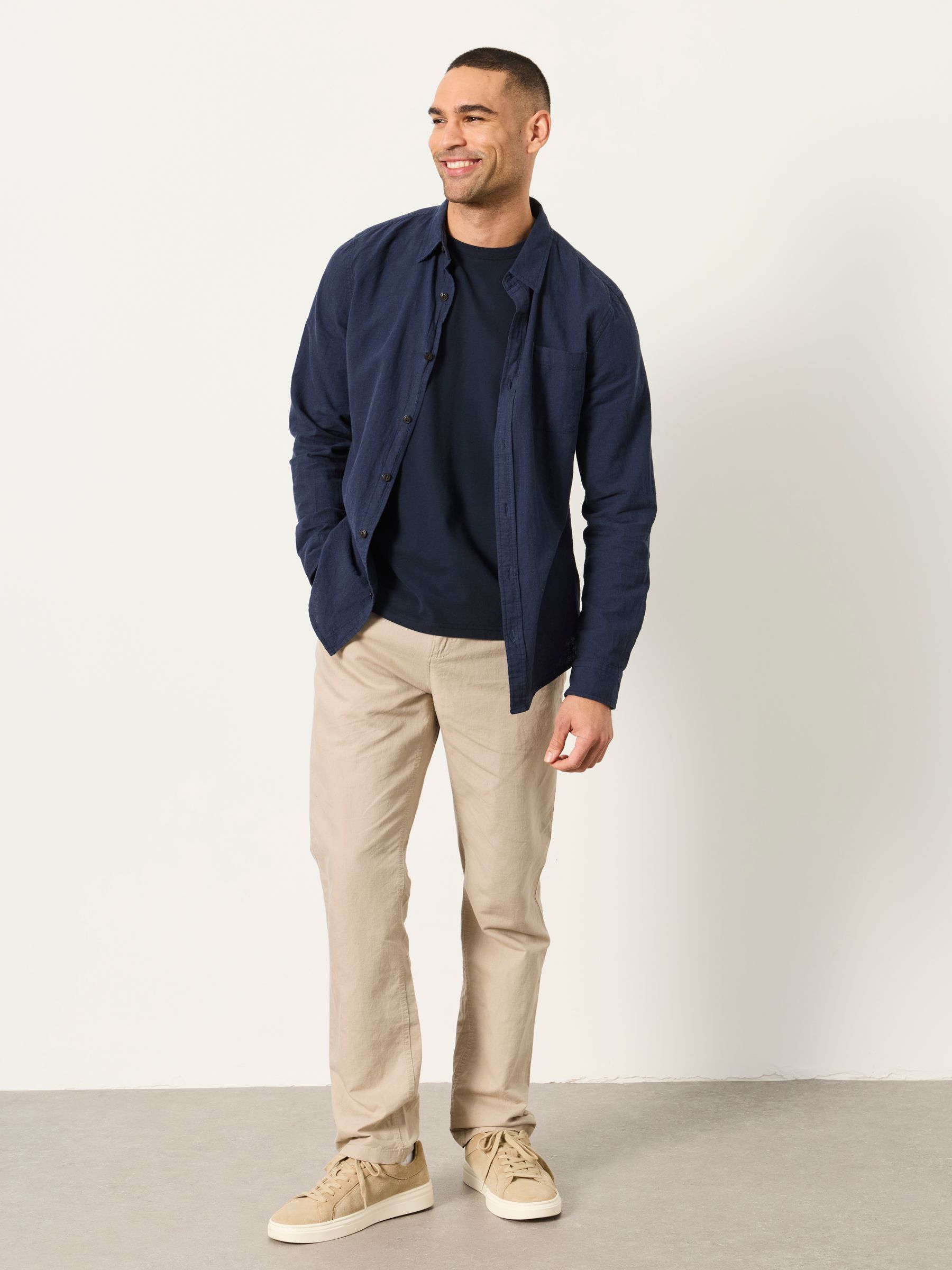 Hayle Natural Linen Cotton Trousers - Image 4 of 6