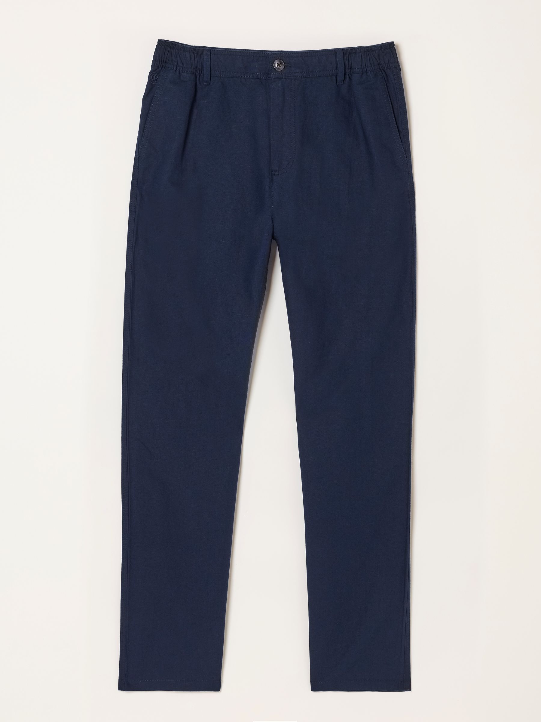 Hayle Navy Linen Cotton Trousers - Image 6 of 6