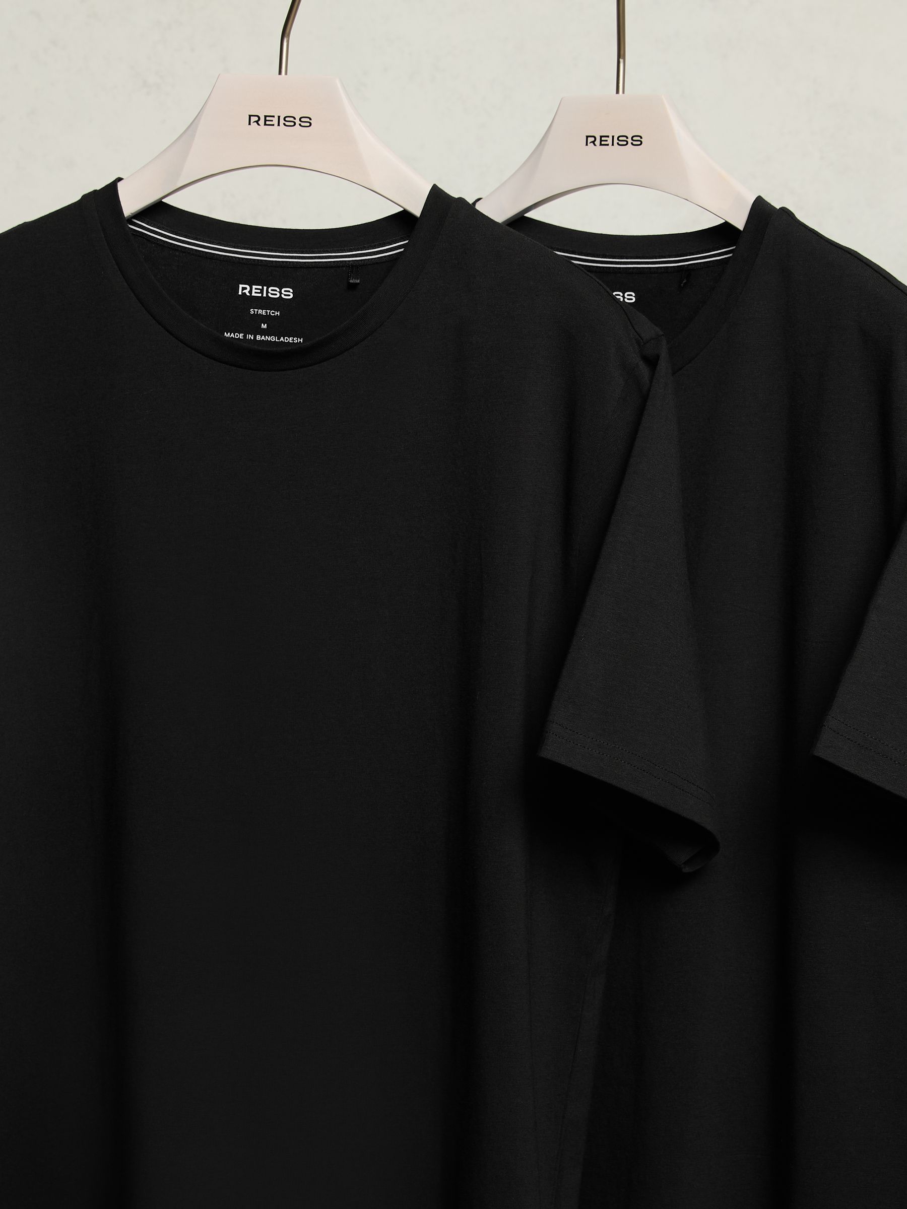 Stretch-Cotton Loungewear T-Shirts 2 Pack in Black - Image 1 of 5