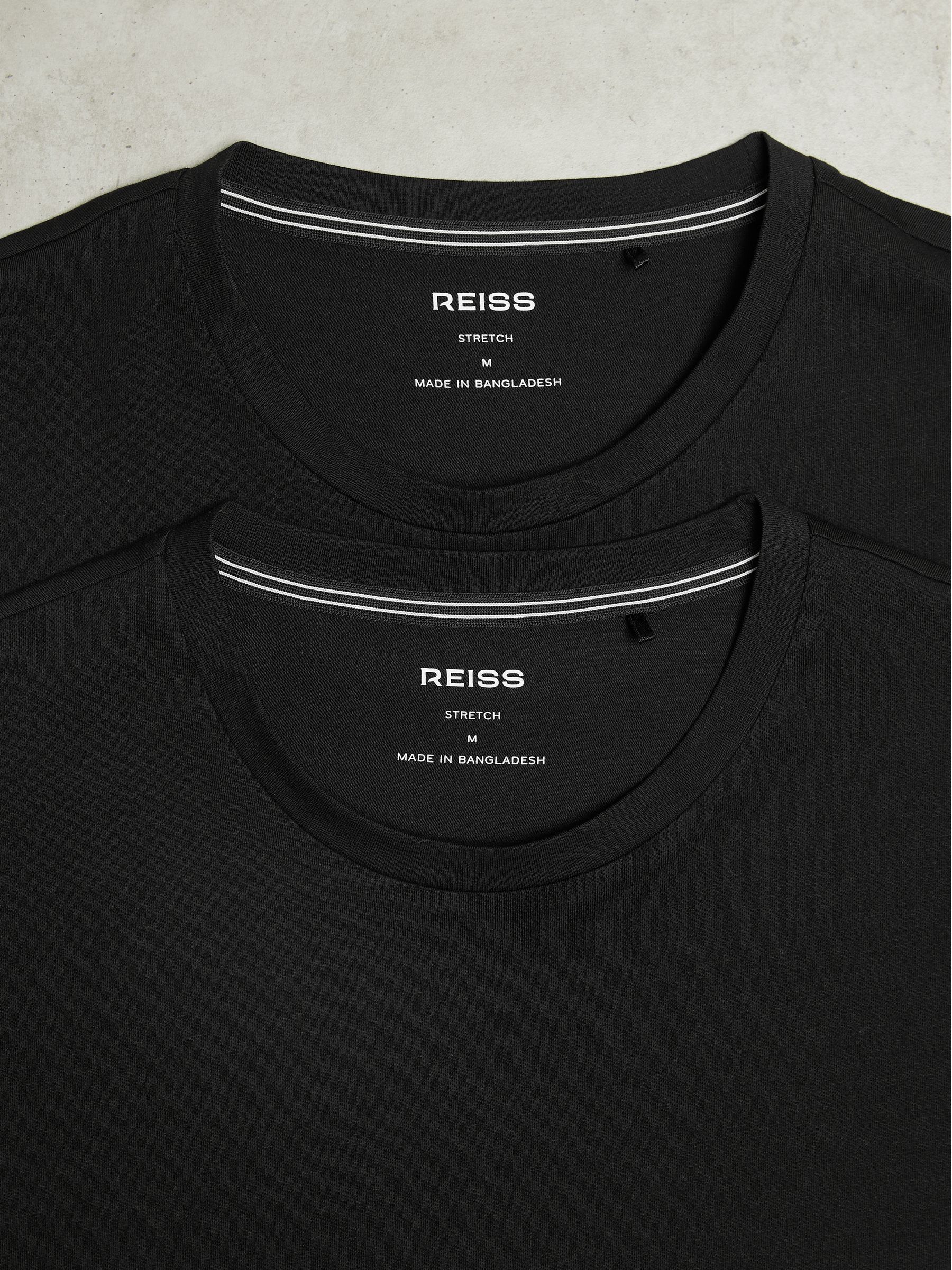 Stretch-Cotton Loungewear T-Shirts 2 Pack in Black - Image 5 of 5