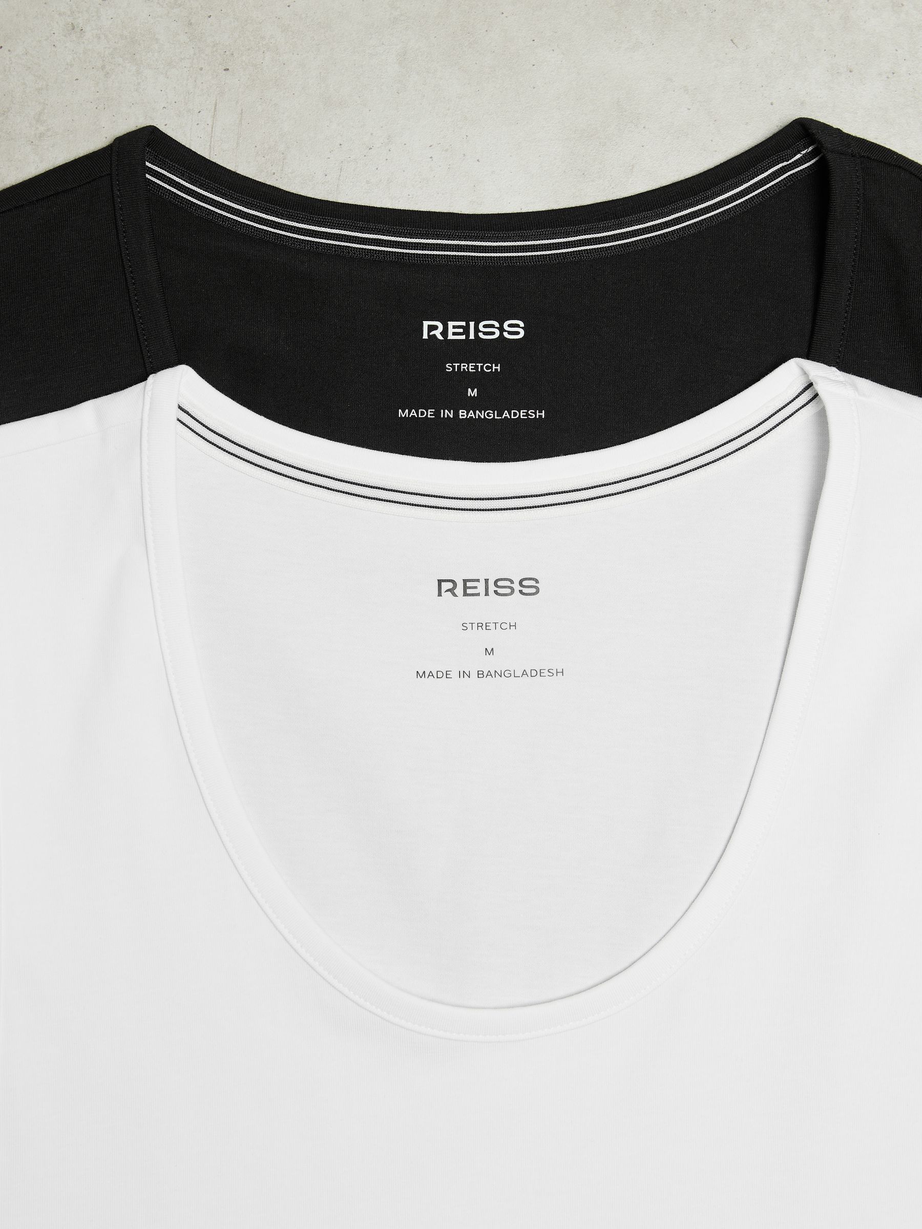 2 Pack Stretch-Cotton Loungewear Vests in White/Black - Image 6 of 7