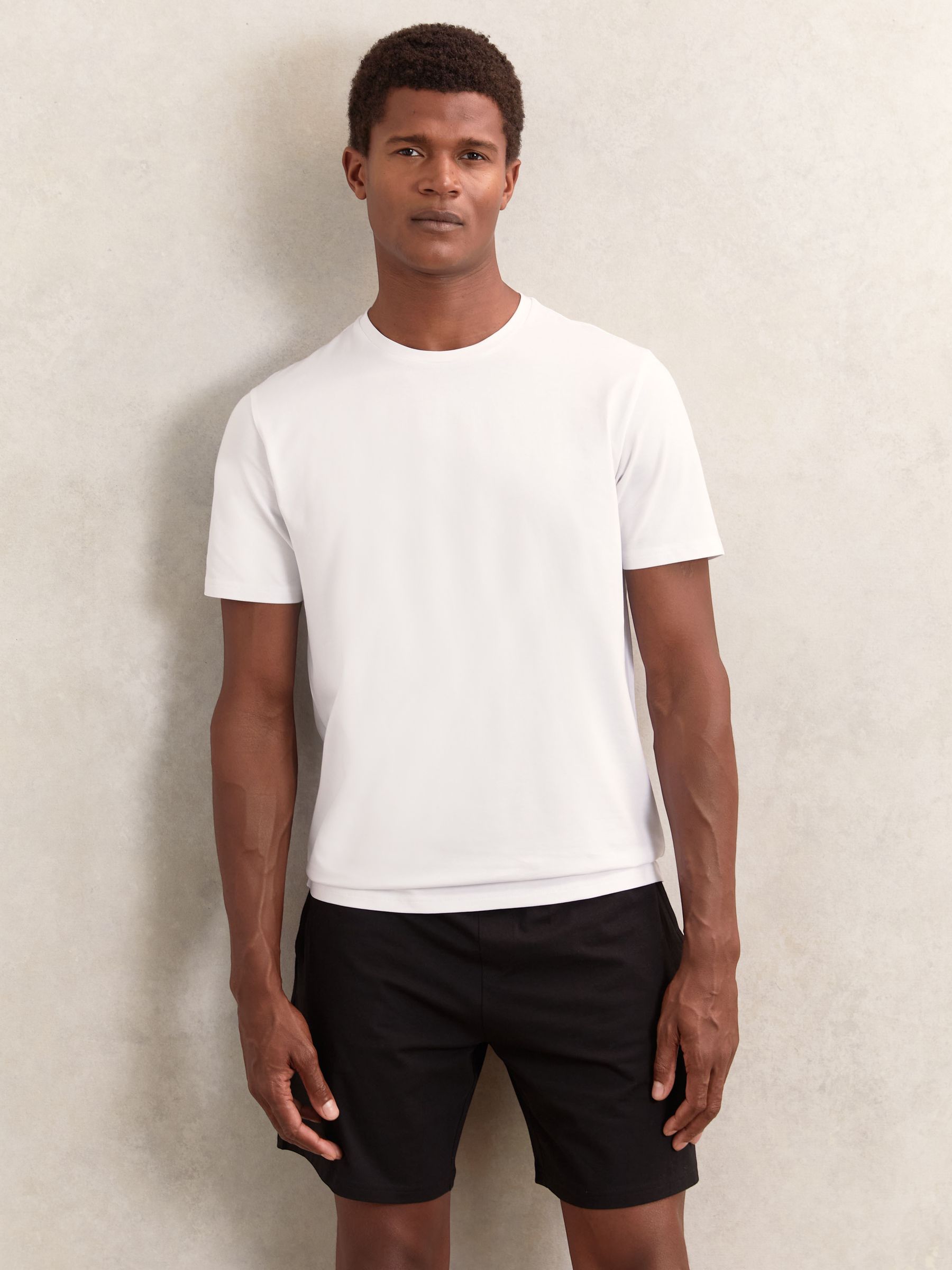 Stretch-Cotton Loungewear T-Shirts 2 Pack in Black/White - Image 2 of 8