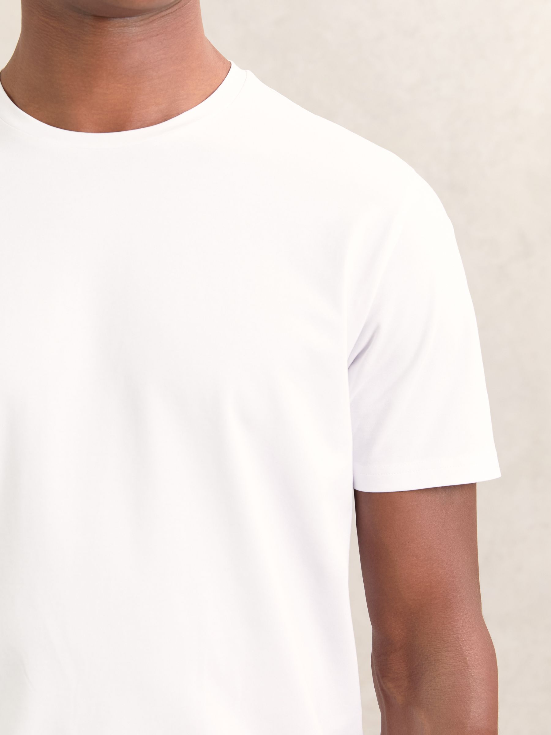 Stretch-Cotton Loungewear T-Shirts 2 Pack in Black/White - Image 5 of 8