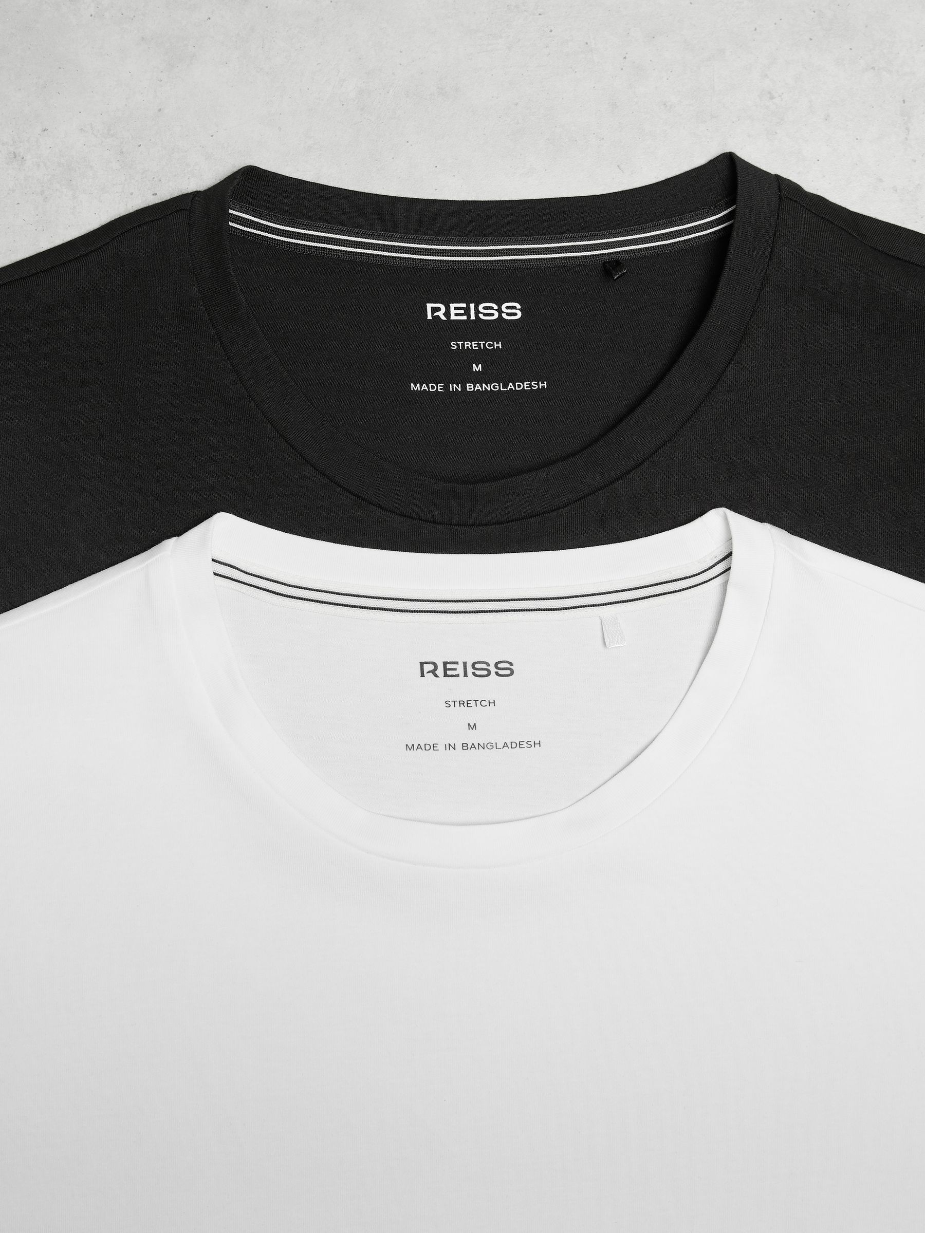 Stretch-Cotton Loungewear T-Shirts 2 Pack in Black/White - Image 7 of 8