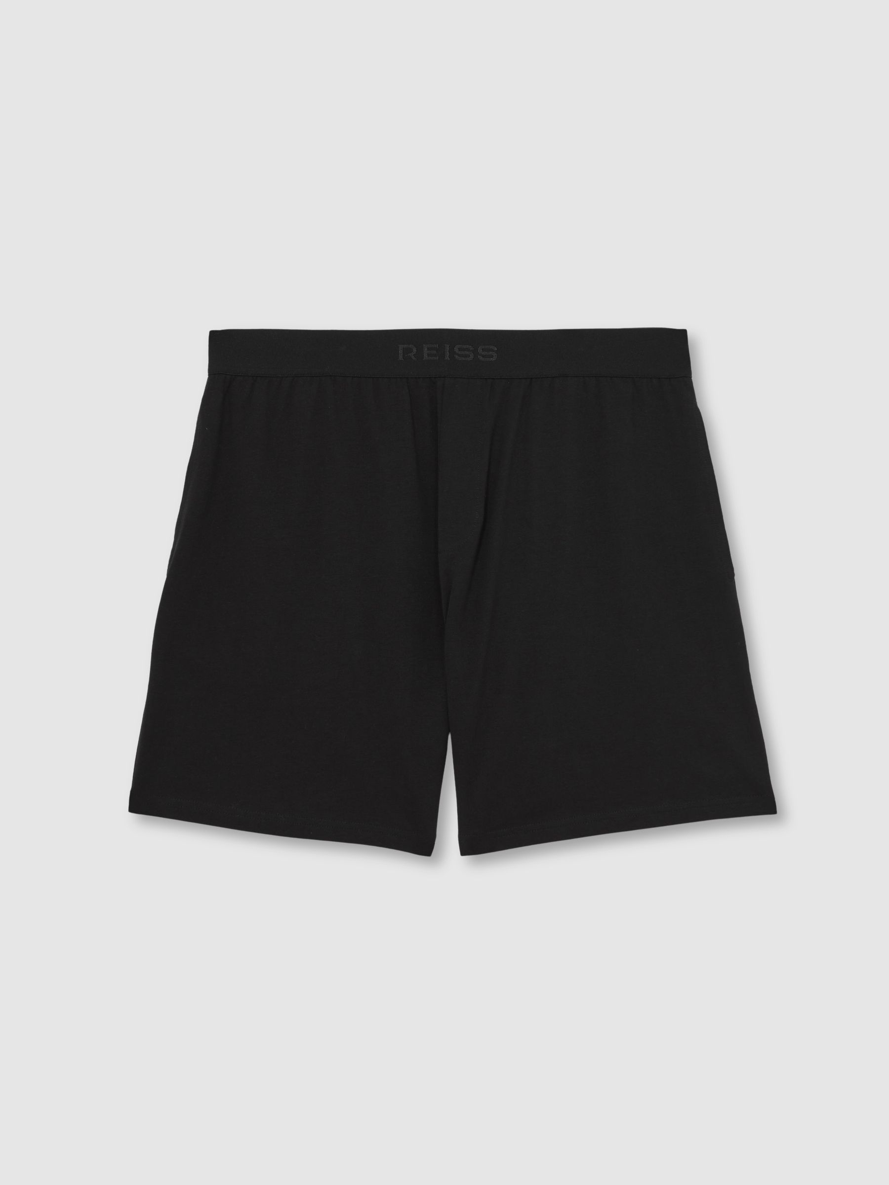 Cotton Jersey Logo-Waistband Shorts with Stretch in Black - Image 2 of 6