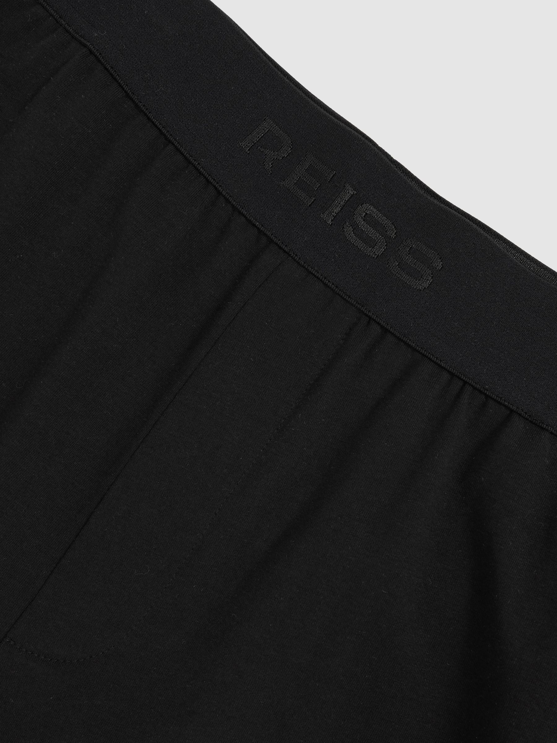 Cotton Jersey Logo-Waistband Shorts with Stretch in Black - image 3