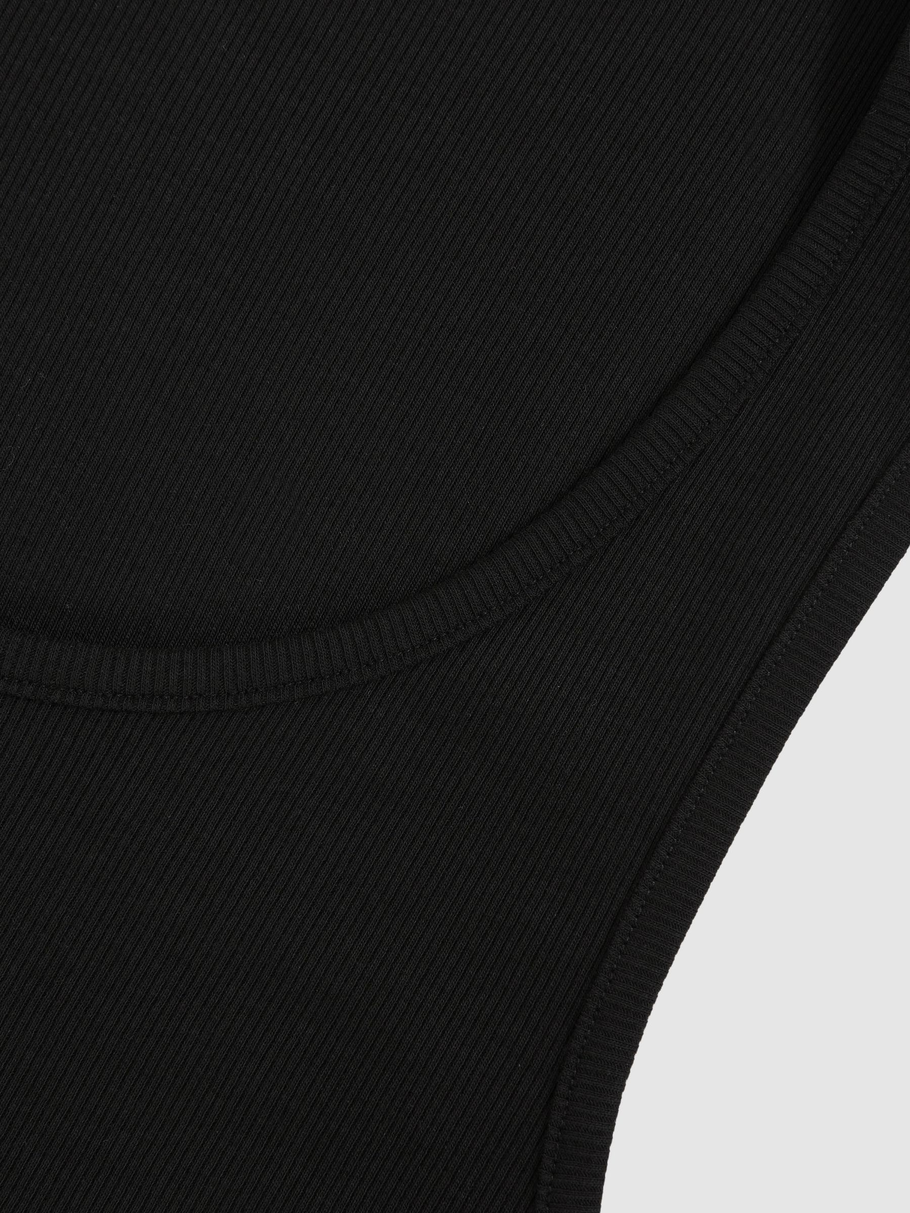 Stretch-Cotton Ribbed Vest in Black - image 3