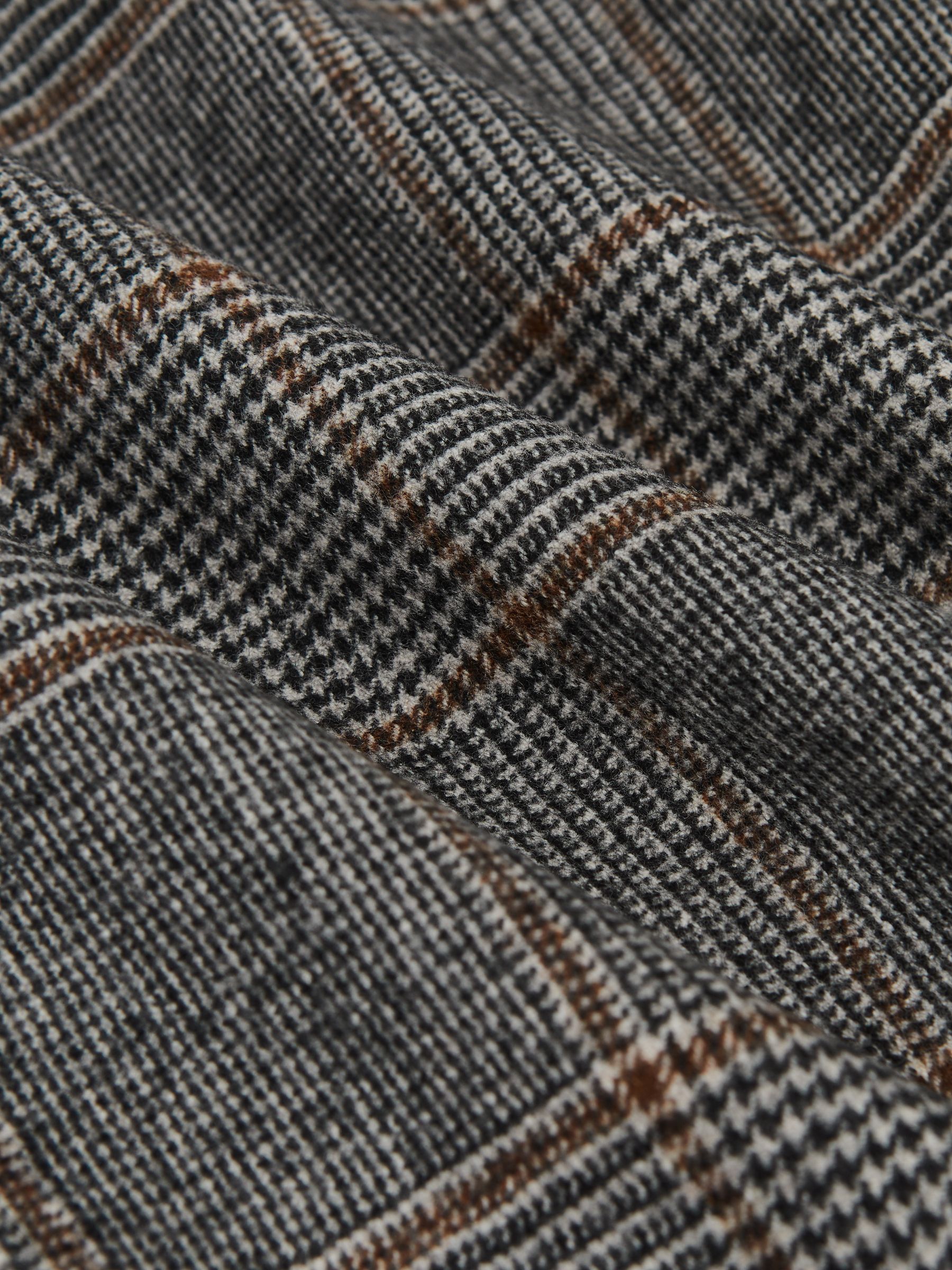 Wool Double-Breasted Check Tailored-Fit Suit Blazer in Charcoal Grey - image 2