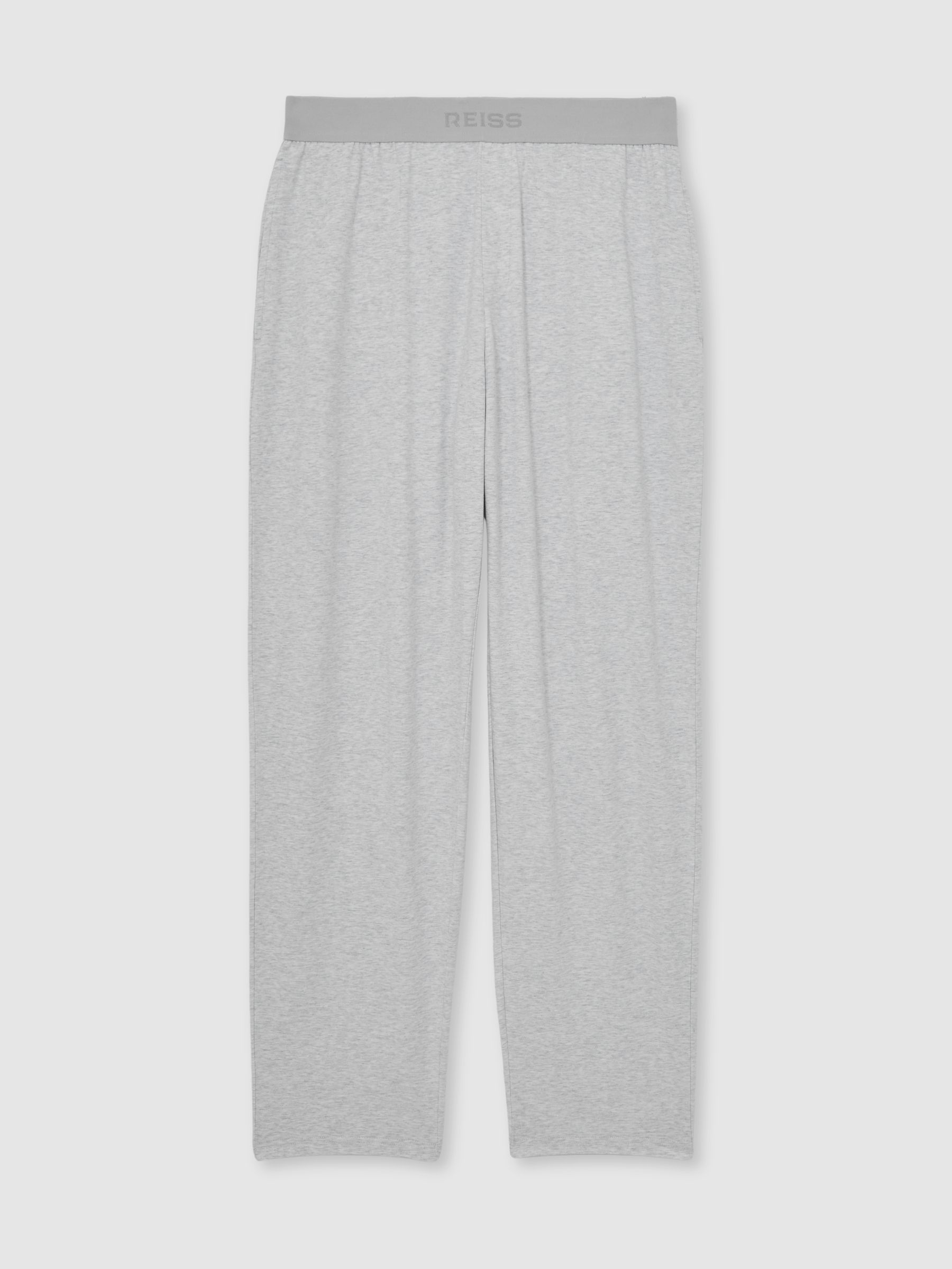 Cotton Jersey Logo-Waistband Joggers with Stretch in Soft Grey - Image 2 of 6