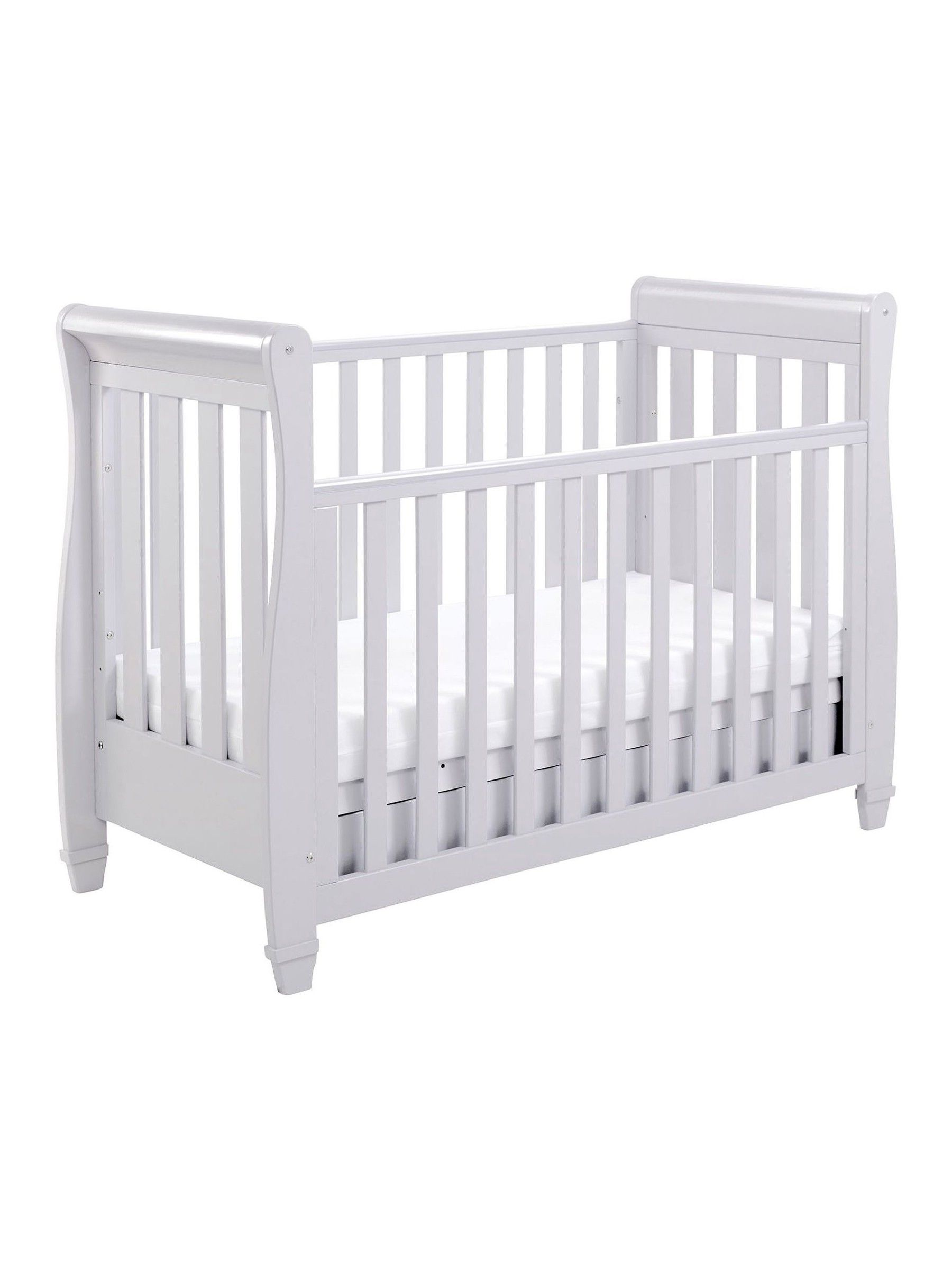 Babymore Grey Eva Sleigh Cot Bed Dropside with Drawer - Image 4 of 5