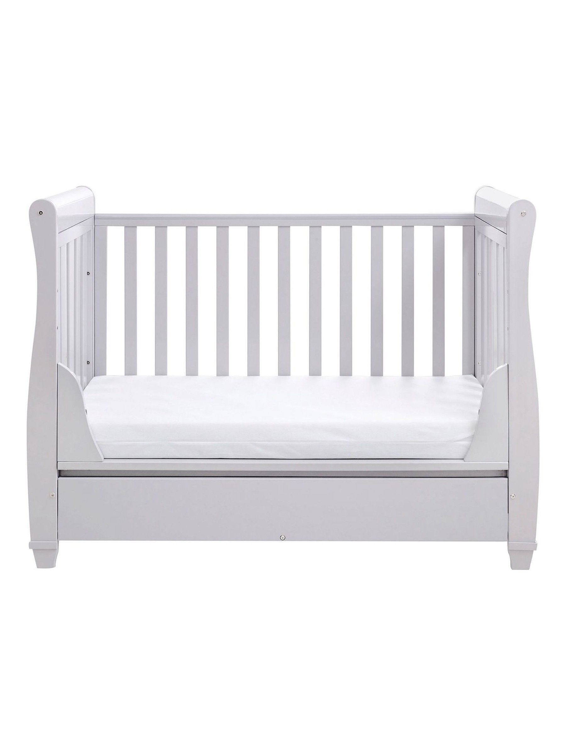 Babymore Grey Eva Sleigh Cot Bed Dropside with Drawer - Image 5 of 5