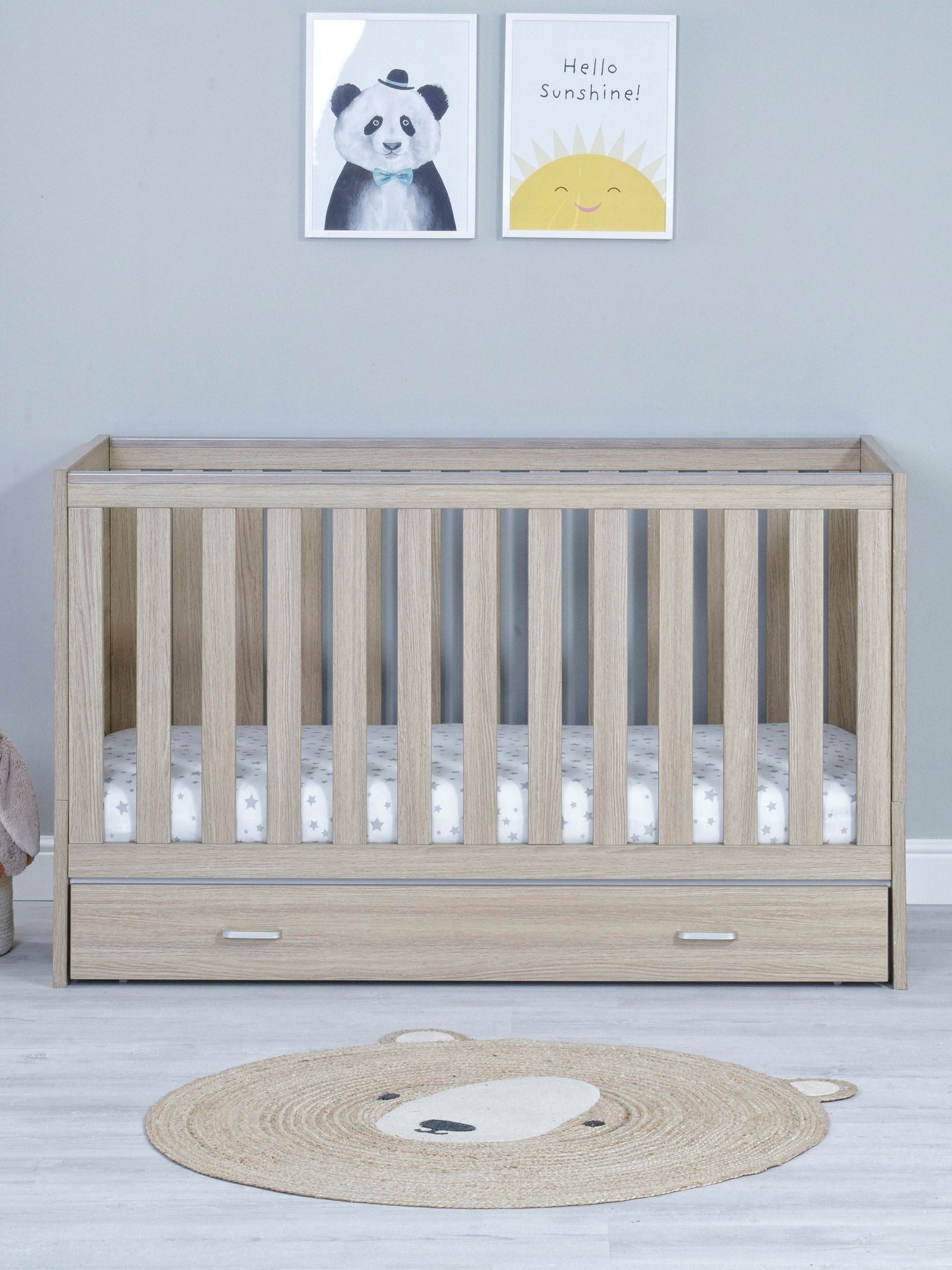 Babymore Brown Veni Cot Bed With Drawer - Image 1 of 4