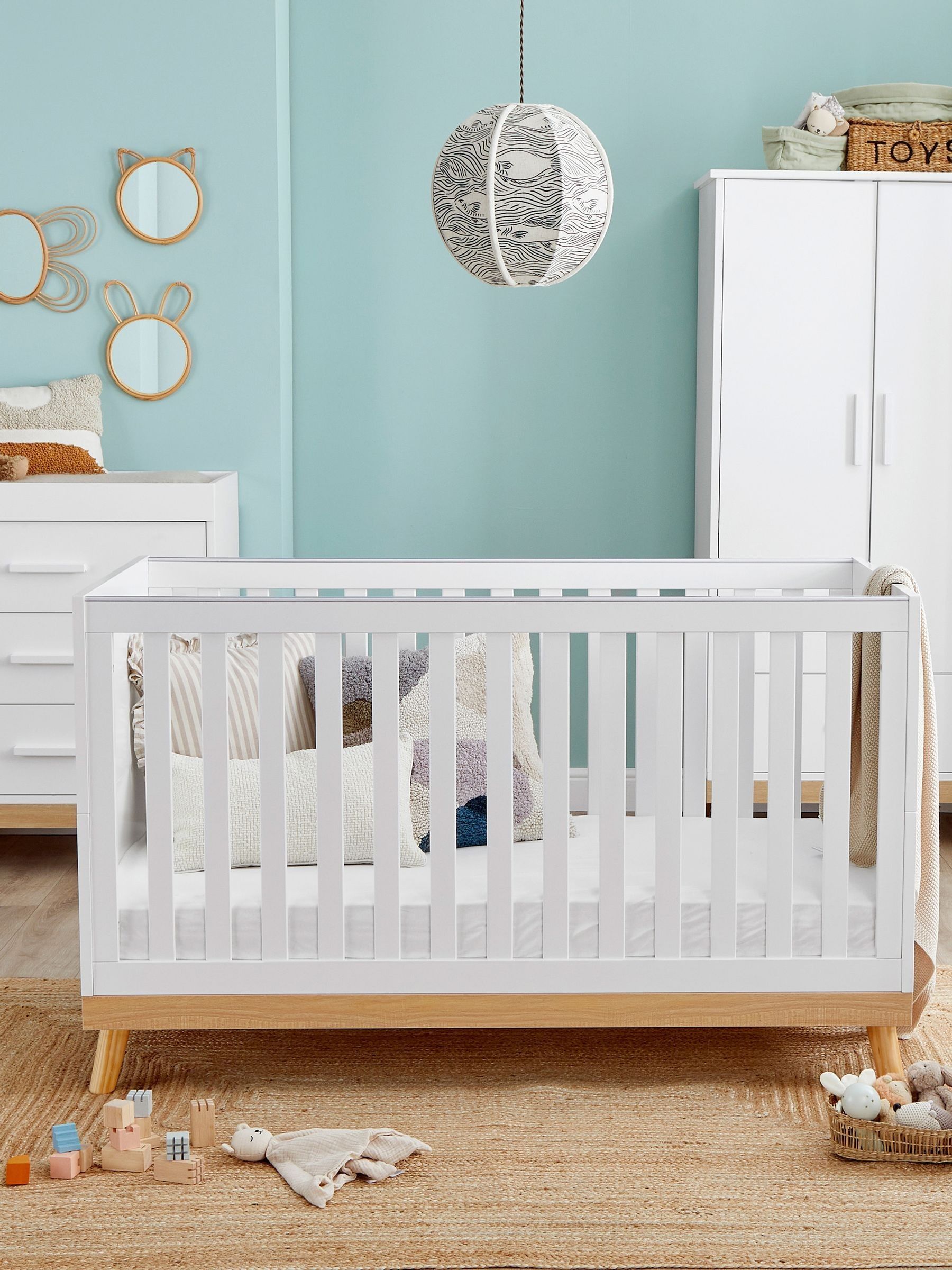 Babymore 3 Piece White Mona Nursery Furniture Set - Image 2 of 5