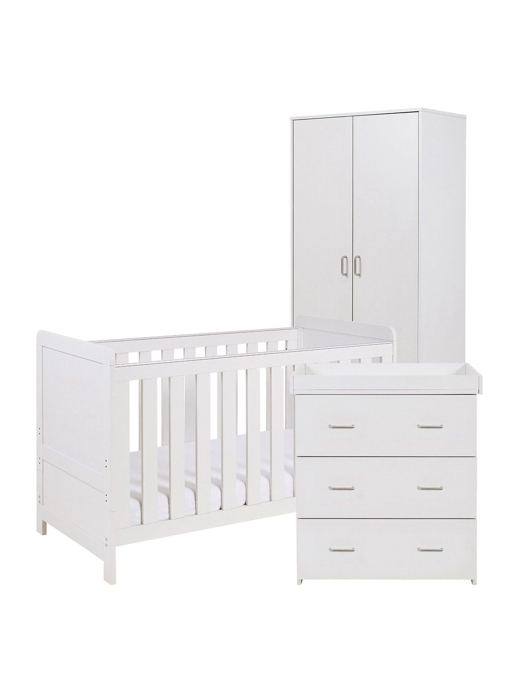 Babymore 3 Piece White Wash Caro Nursery Furniture Set - Image 6 of 6