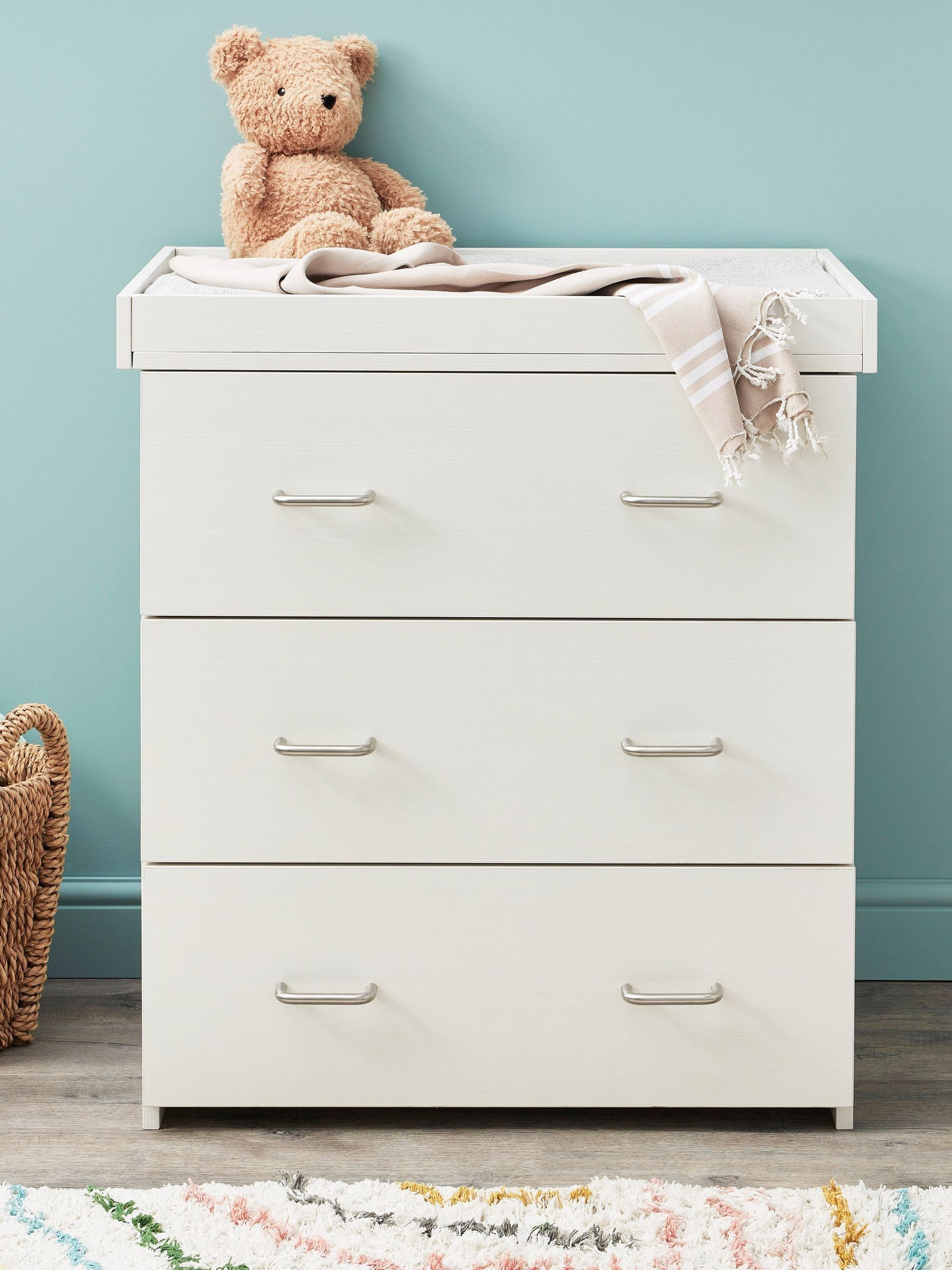 Babymore White Wash Caro Nursery Furniture Set 2 Piece - Image 3 of 5