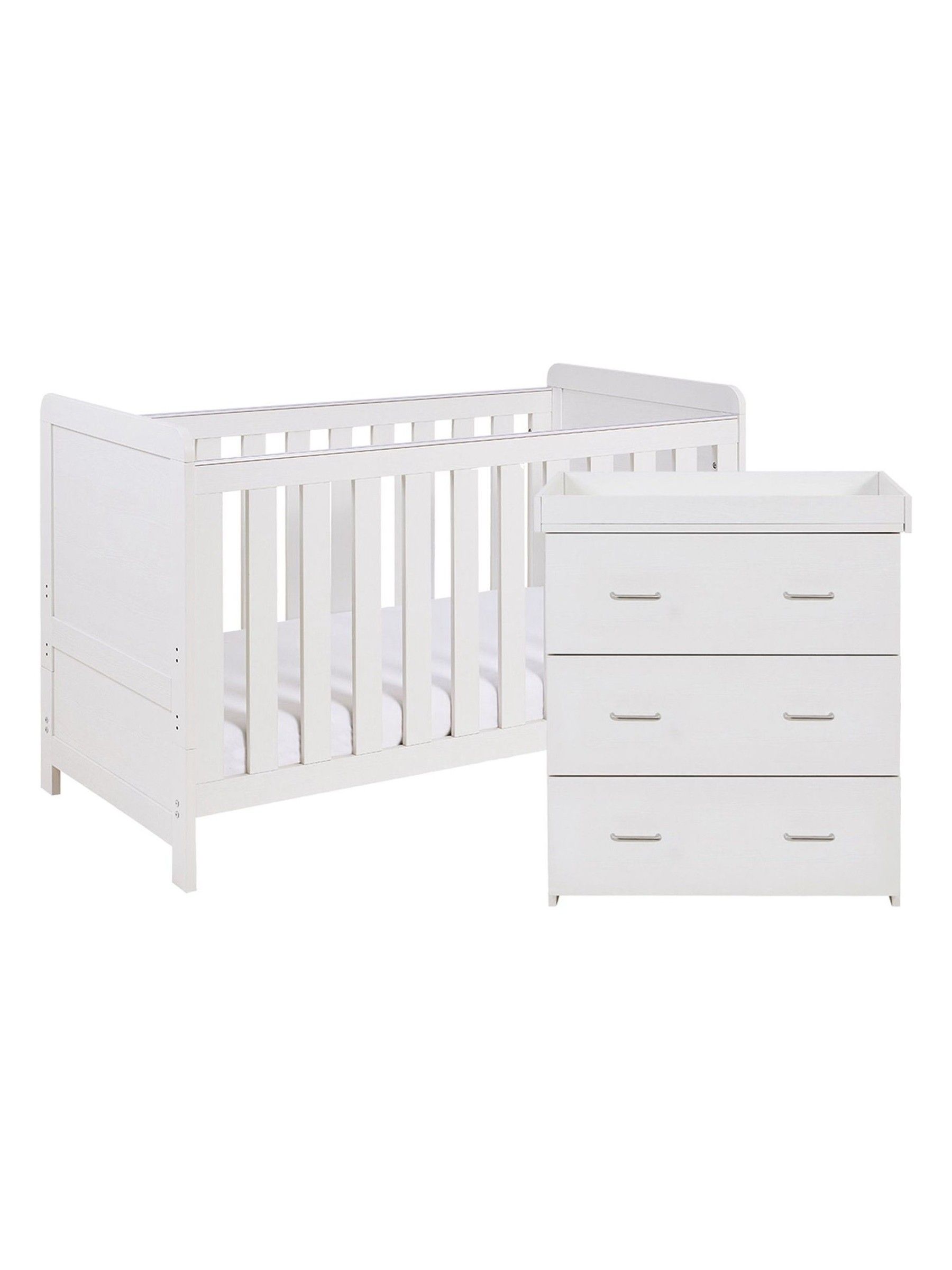 Babymore White Wash Caro Nursery Furniture Set 2 Piece - Image 5 of 5