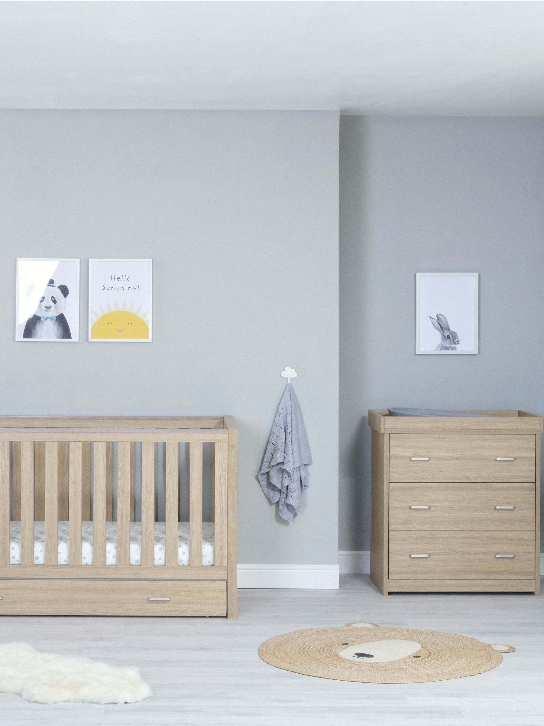 Babymore Brown 2 Piece Luno Furniture Set with Drawer - Image 1 of 4