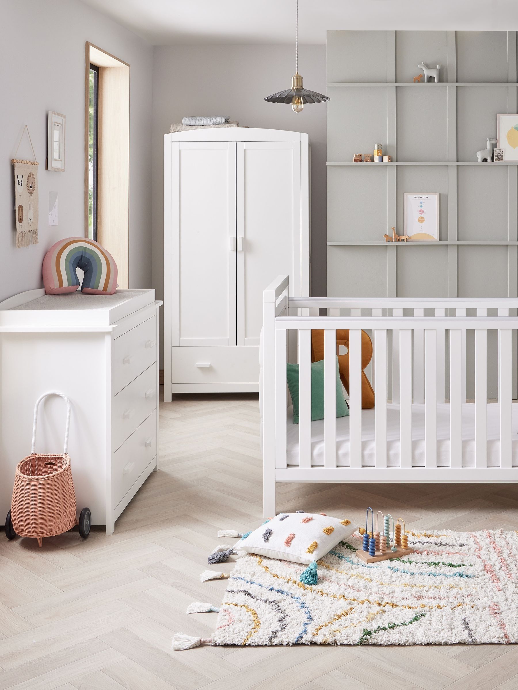 Babymore White Velvet Deluxe 3 Piece Furniture Set - Image 2 of 6