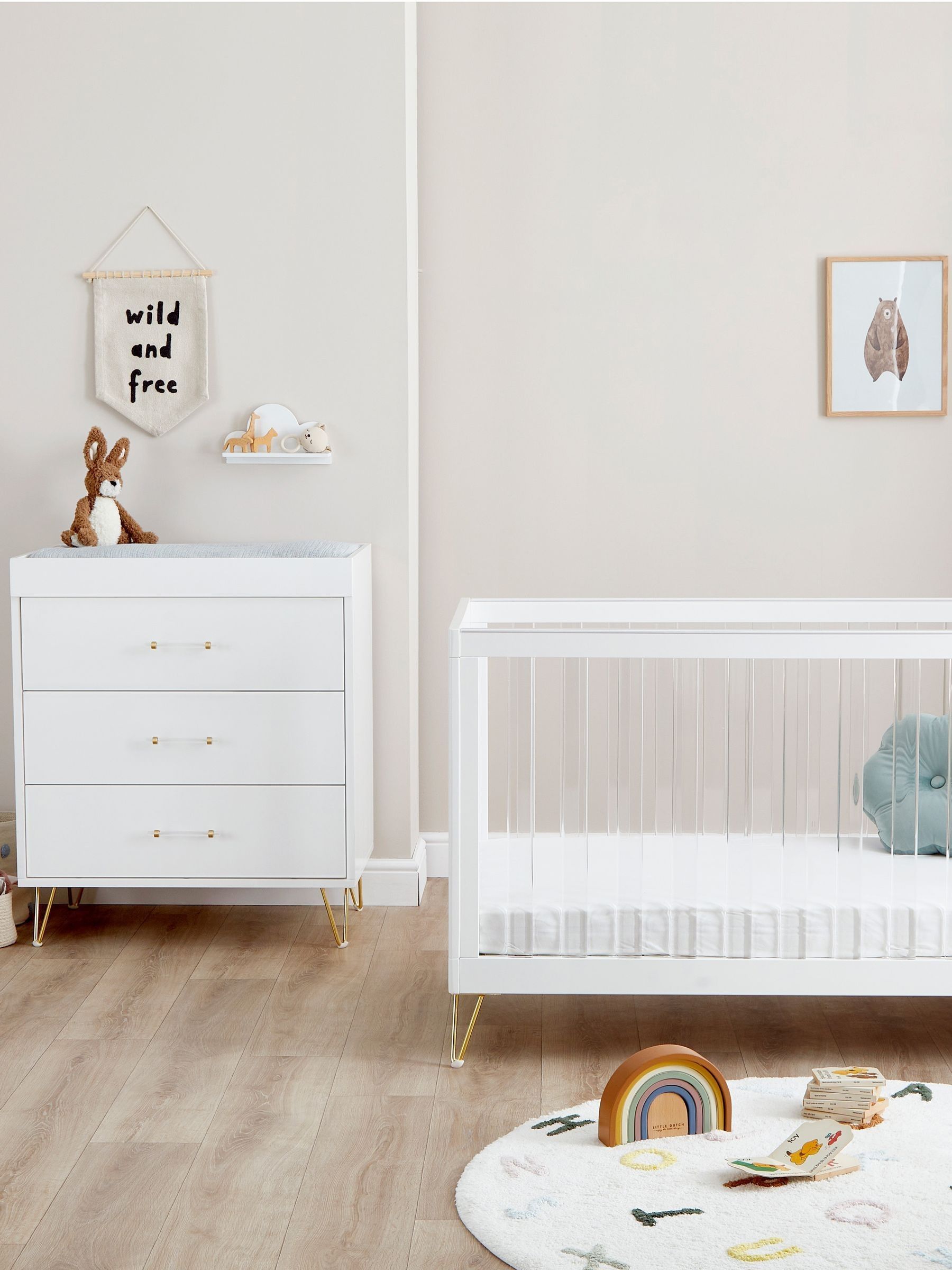 Babymore Acrylic Kimi XL Nursery Furniture Set 2 Piece - Image 2 of 4