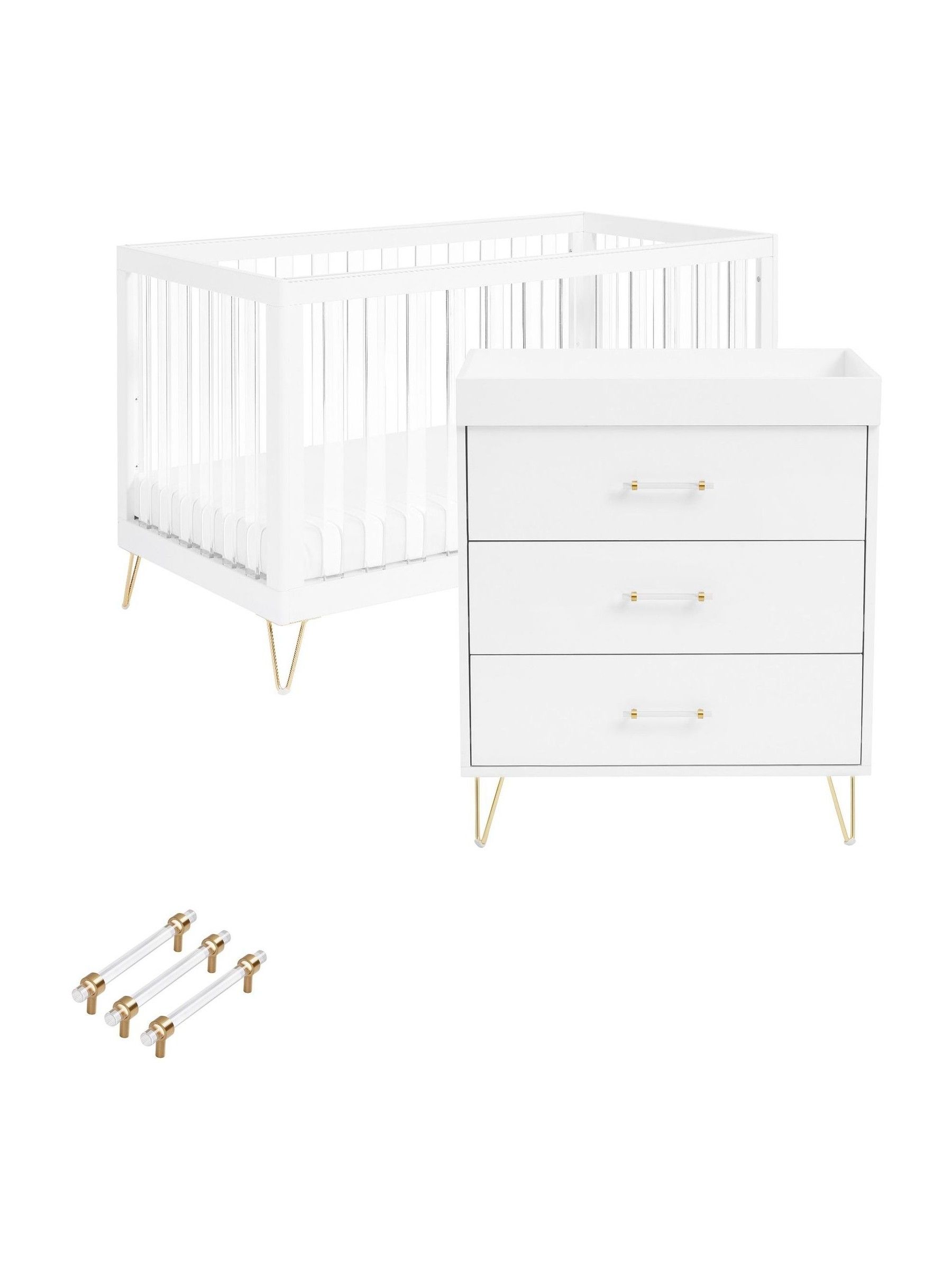 Babymore Acrylic Kimi XL Nursery Furniture Set 2 Piece - Image 4 of 4