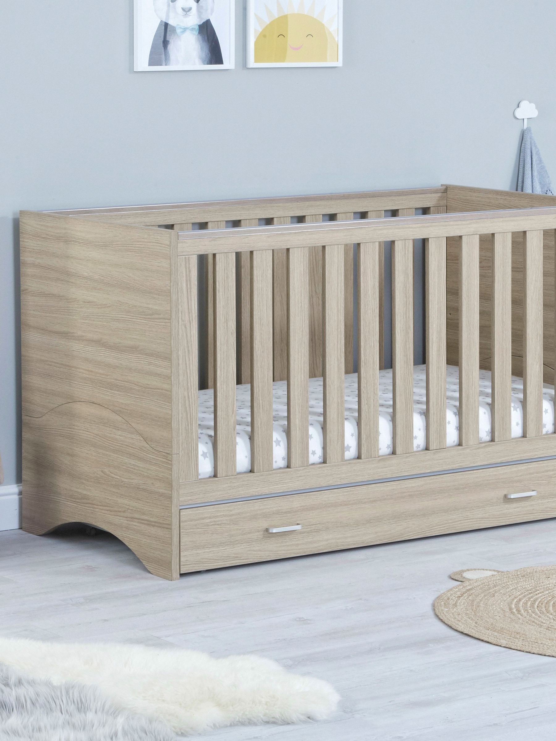 Babymore 3 Piece Oak Veni Furniture Set with Drawer - Image 3 of 6