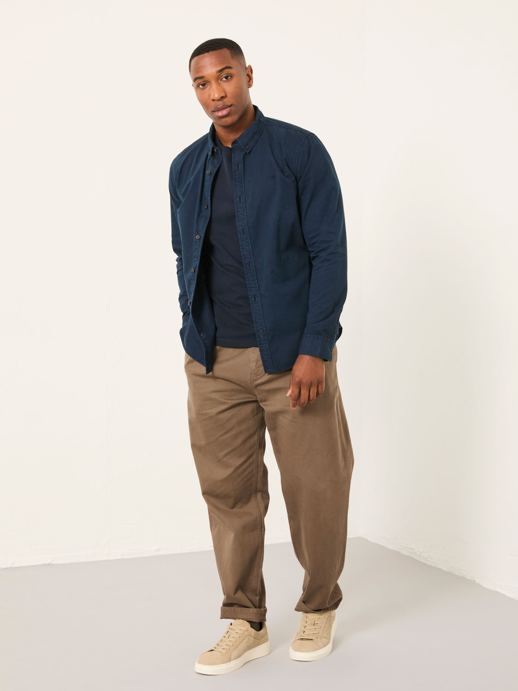 Marlow Navy Long Sleeve Plain Shirt - Image 3 of 6
