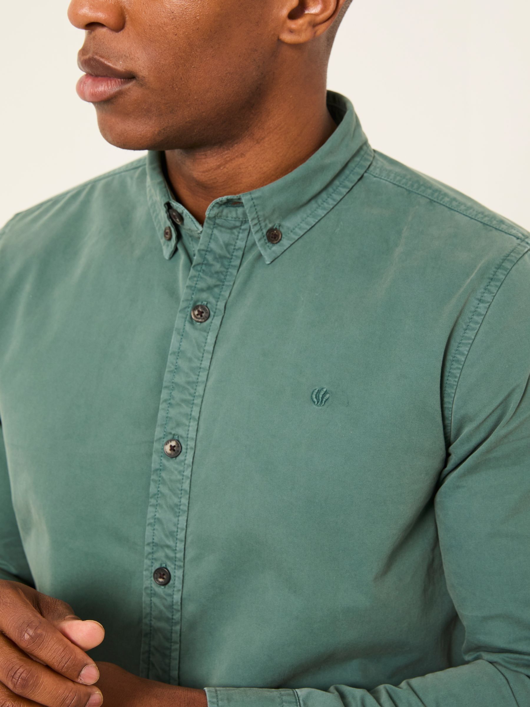 Marlow Green Long Sleeve Plain Shirt - Image 4 of 6