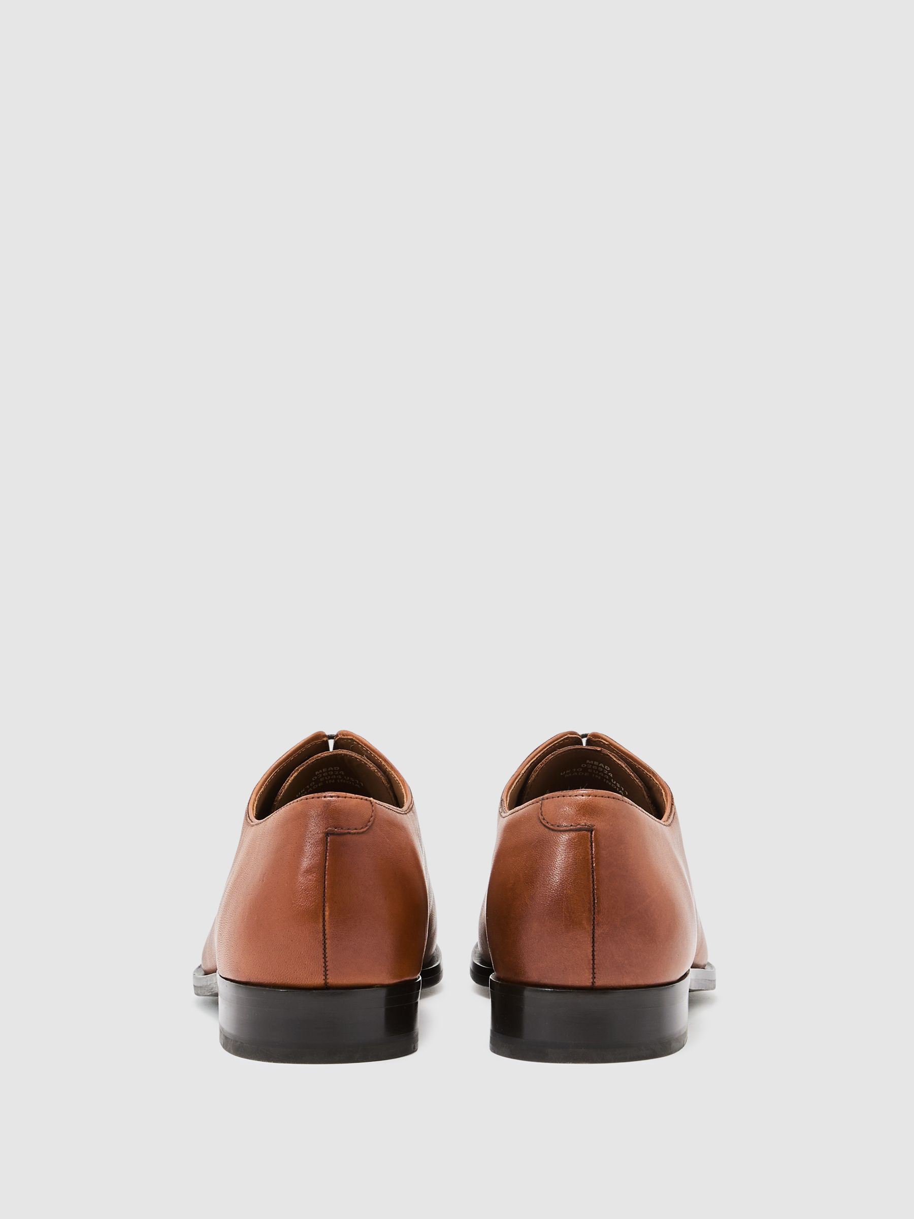 Leather Lace-Up Oxford Shoes in Light Tan - image 4
