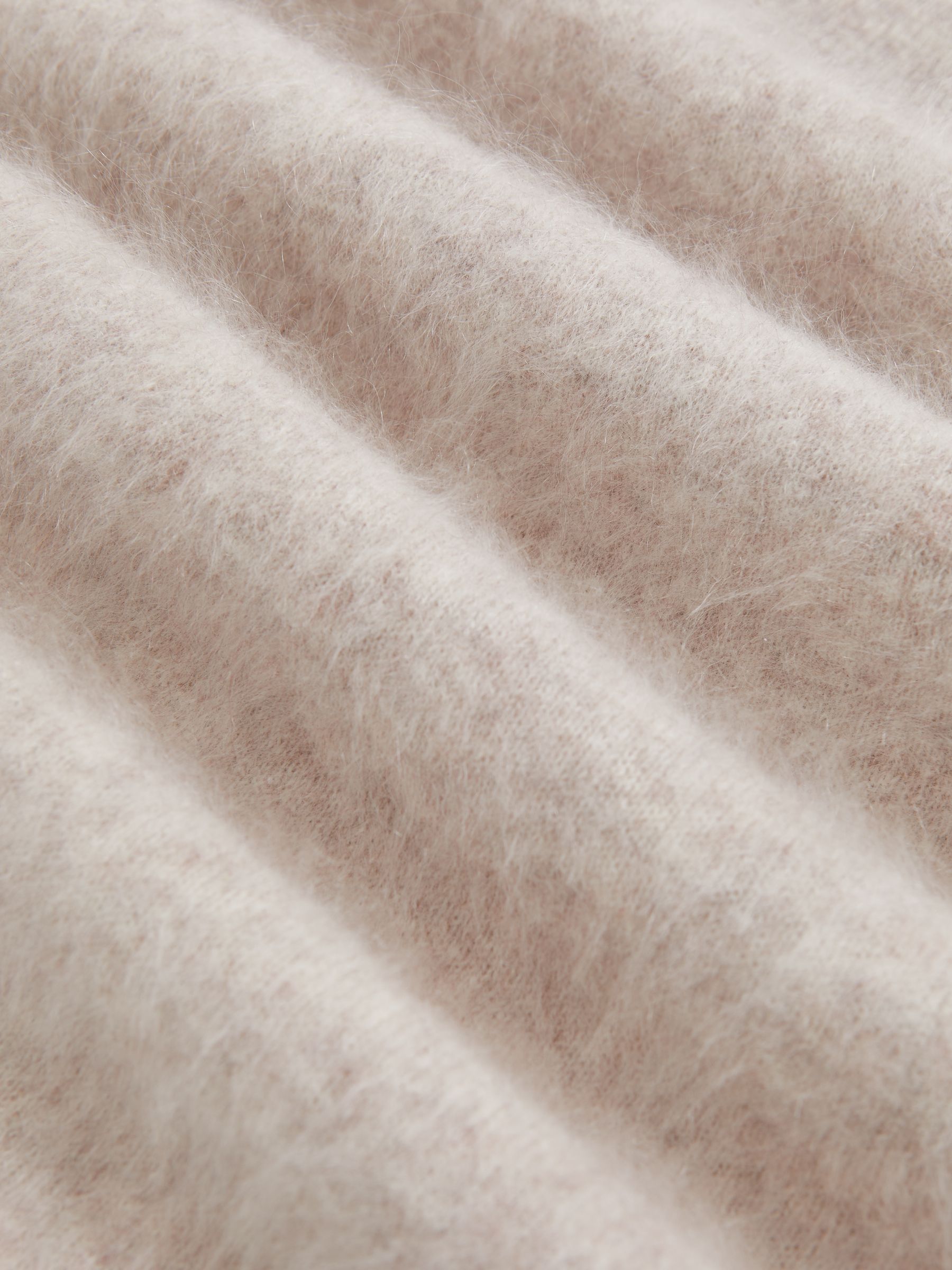 Brushed Cashmere Crew Neck Jumper in Oatmeal Neutral - Image 7 of 7