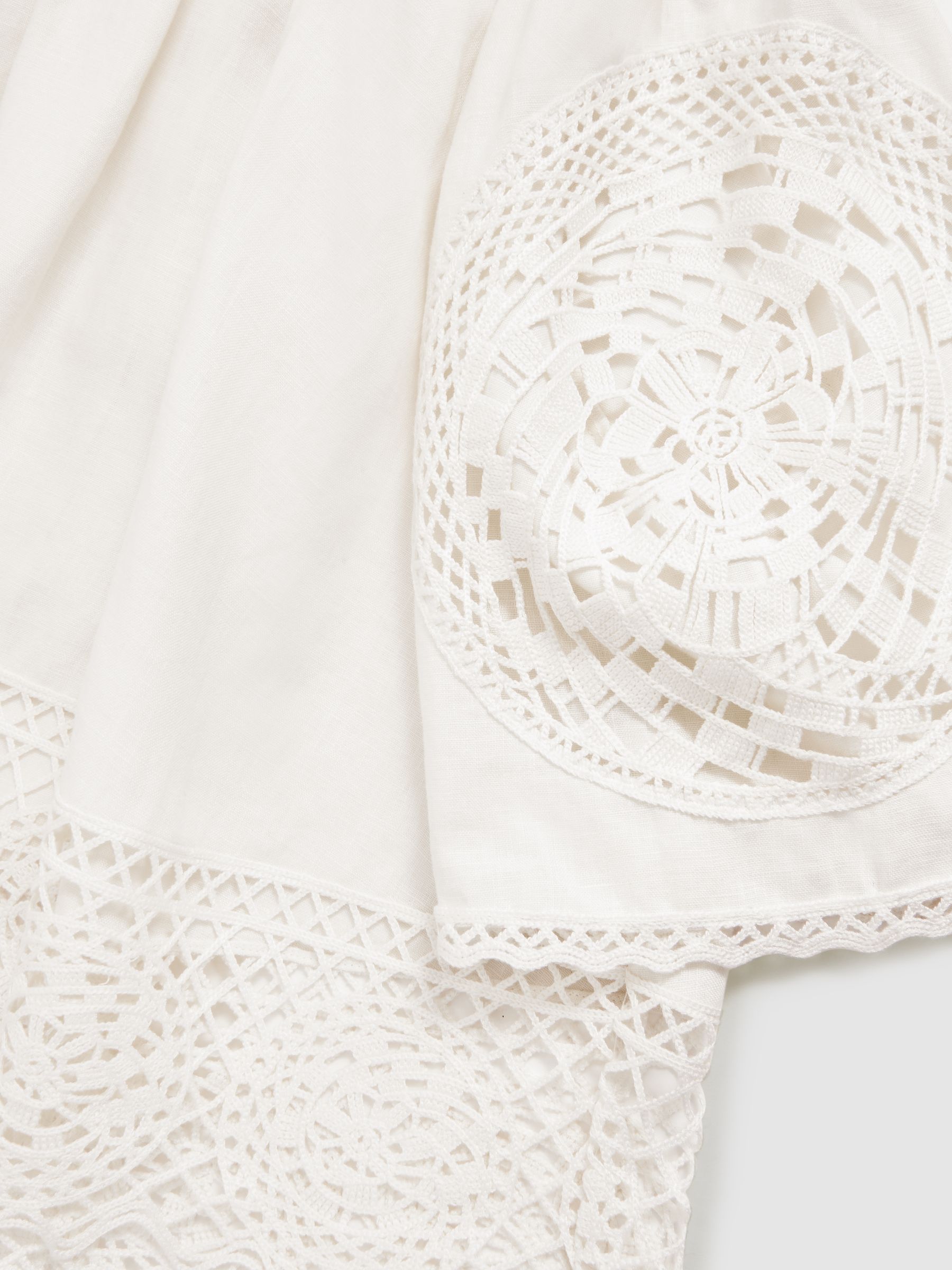 Linen Embroidered Swing Top in Ivory - Image 7 of 7