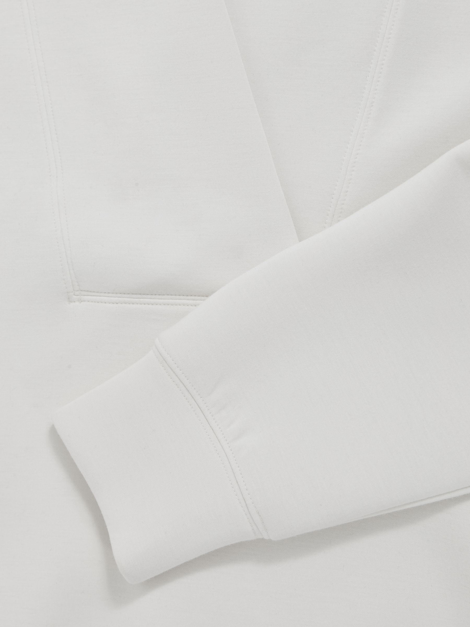 Interlock Shawl-Neck Sweatshirt with Modal in Ivory - Image 6 of 6
