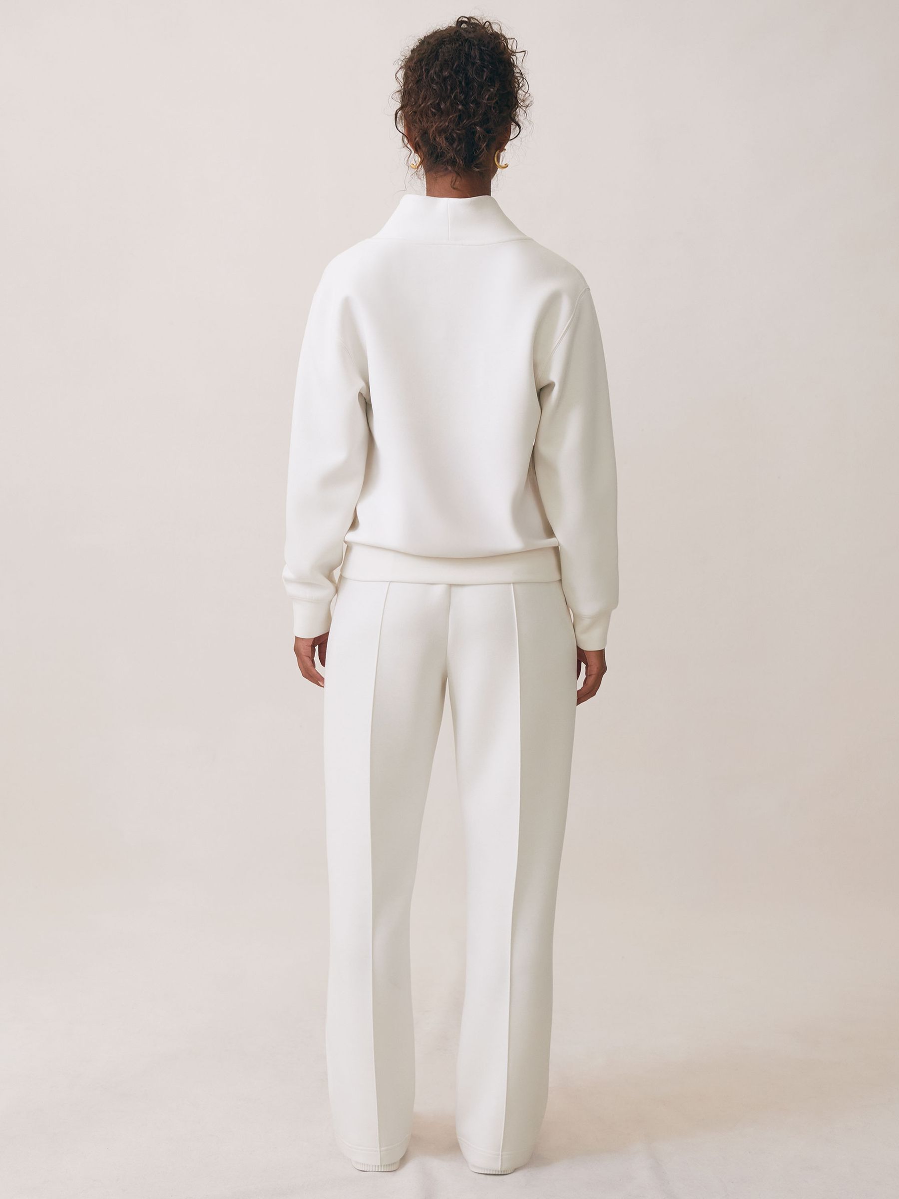 Premium Interlock Shawl-Neck Sweatshirt with Modal in Ivory - image 4