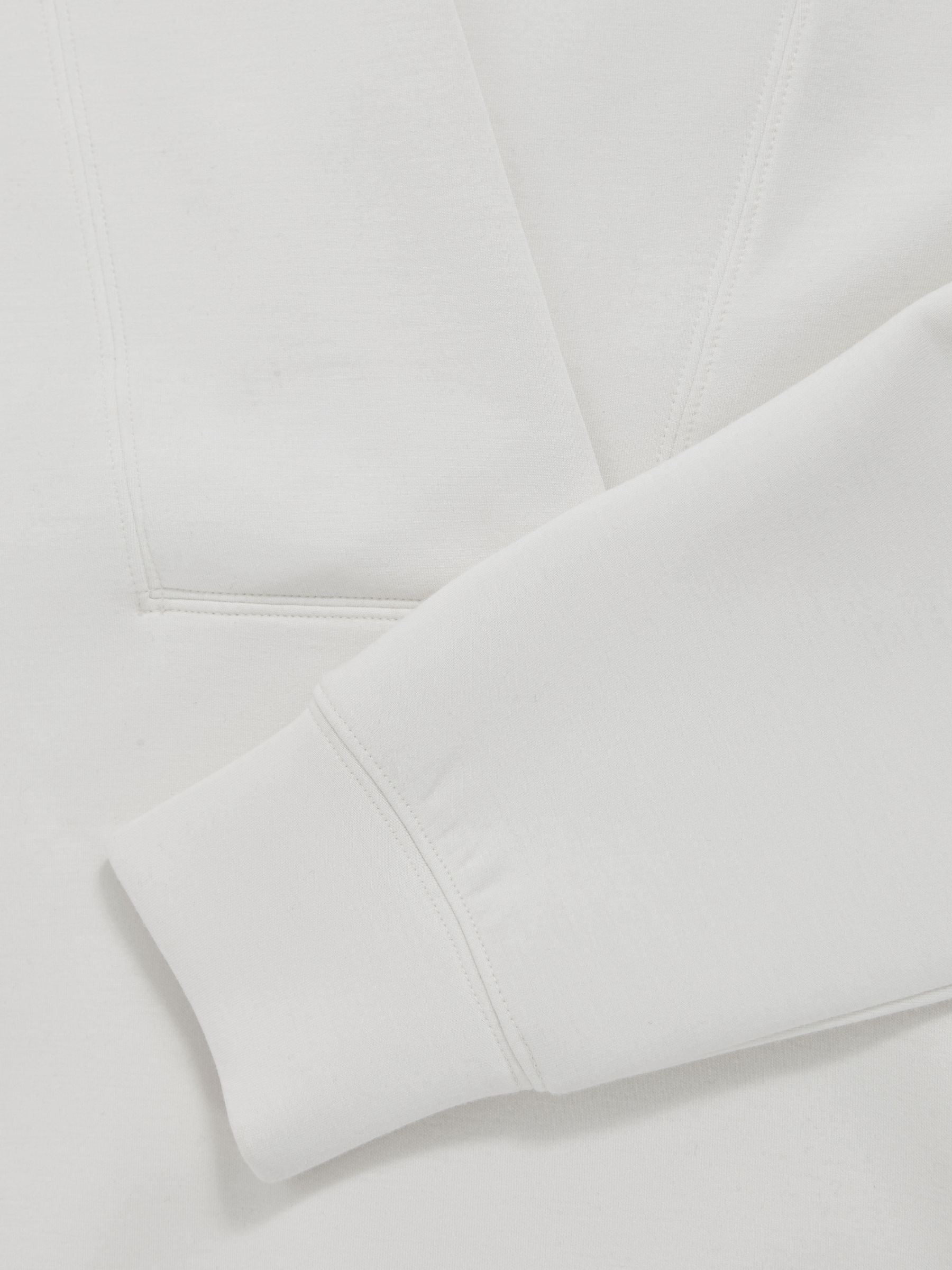 Interlock Shawl-Neck Sweatshirt with Modal in Ivory - Image 8 of 8