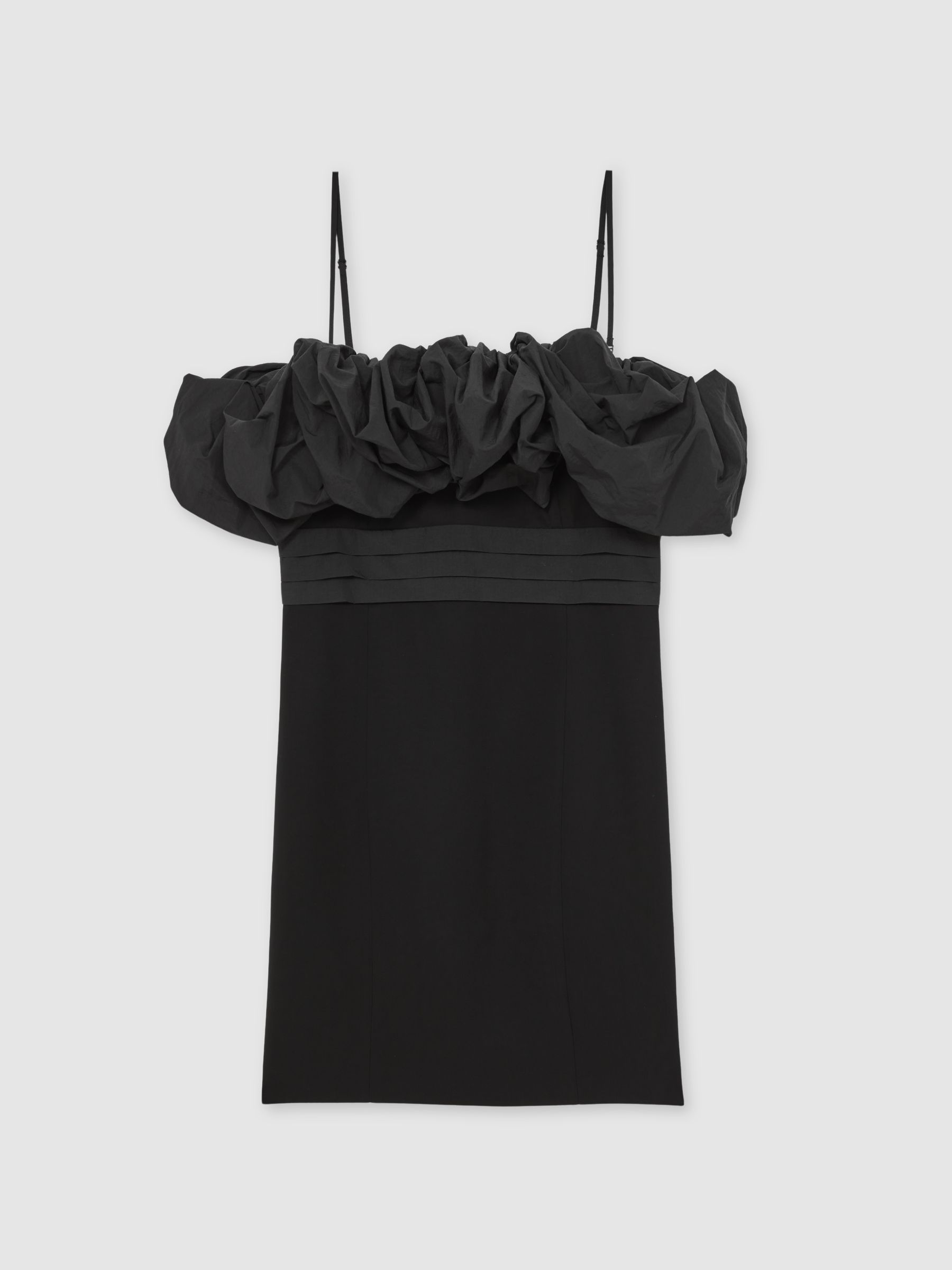 Sculptural Strapless Mini Dress in Black - image 1