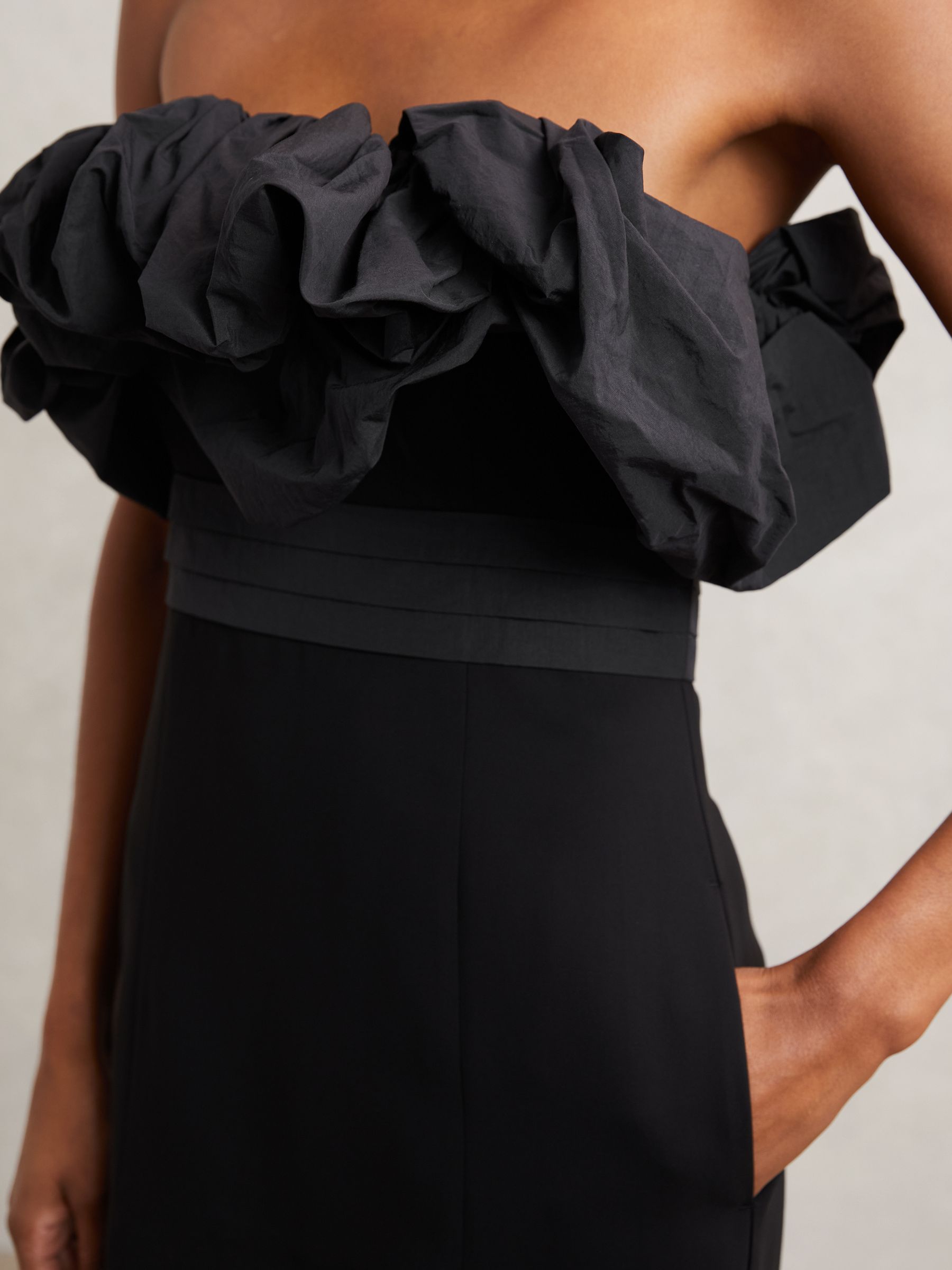 Sculptural Strapless Mini Dress in Black - image 3