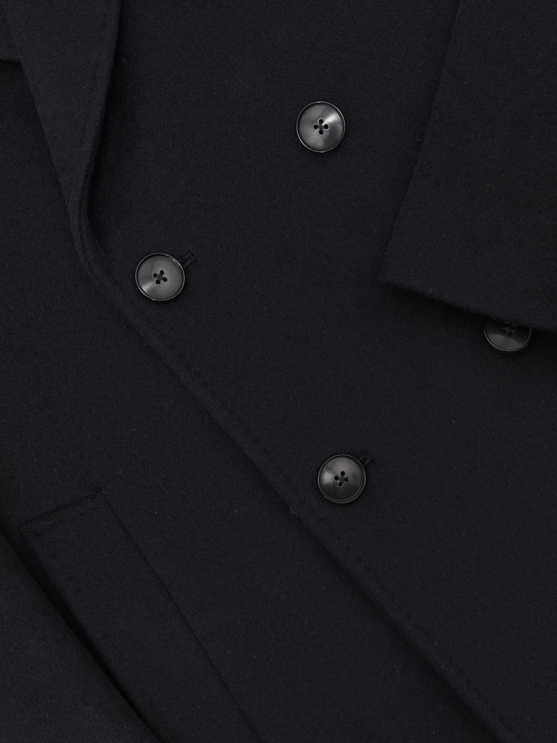 Wool-Blend Double-Breasted Overcoat in Navy - image 3