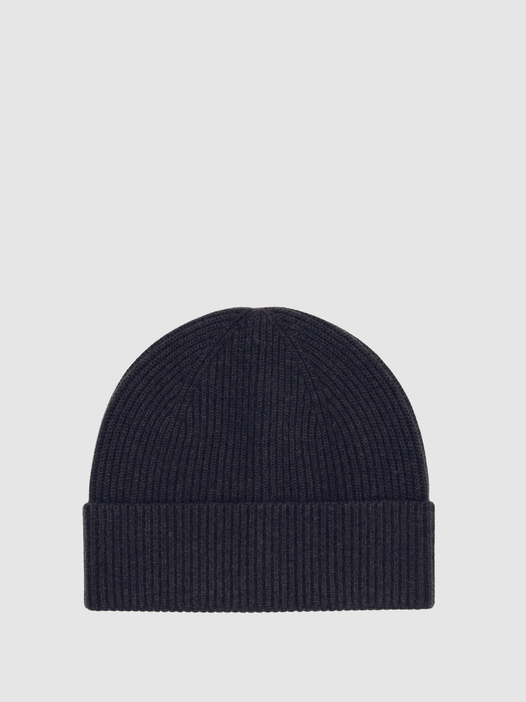 Merino Wool Scarf and Beanie Gift Set in Navy - Image 4 of 7