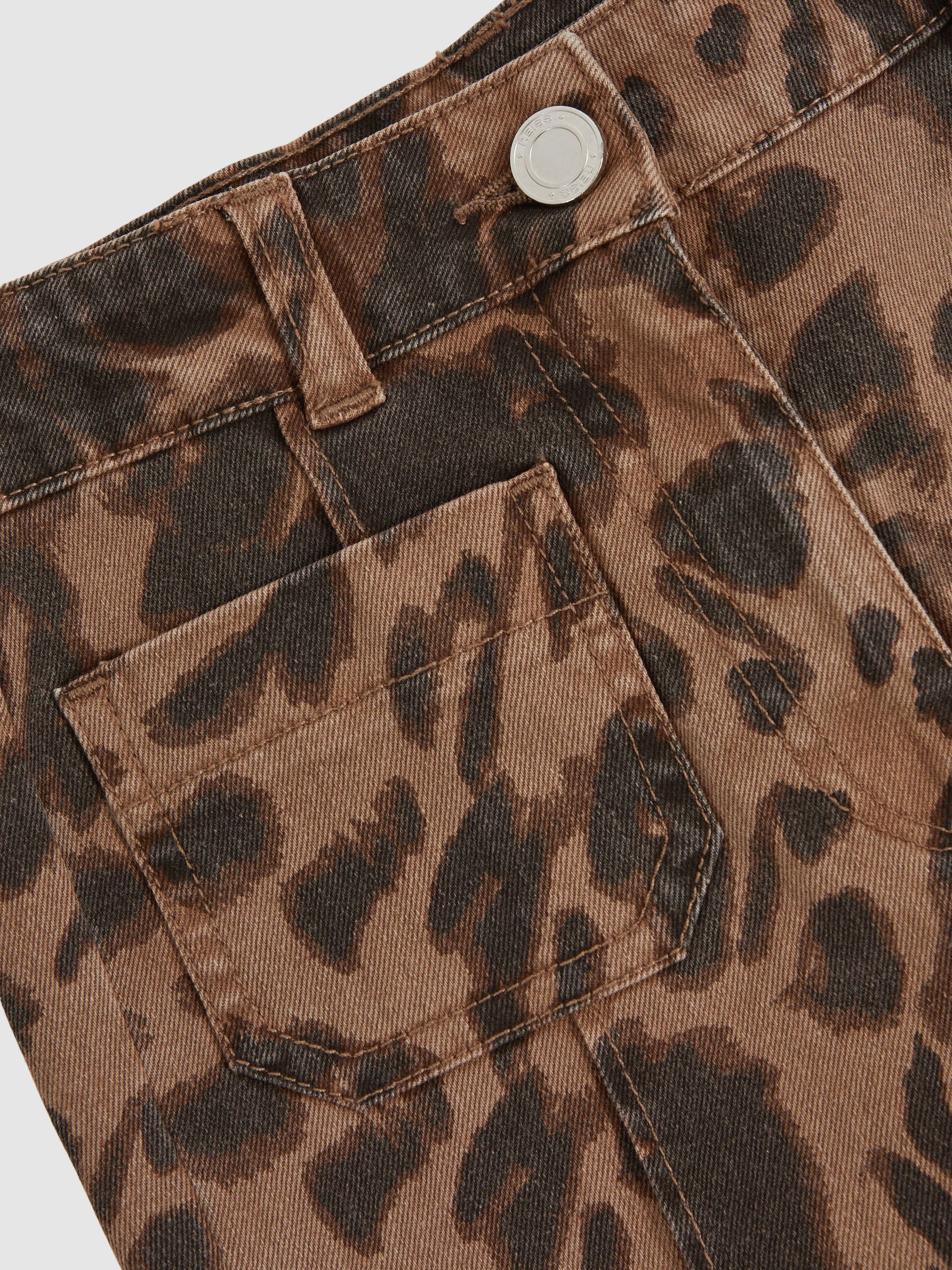 Leopard-Print Flared Jeans in Brown - Image 4 of 4