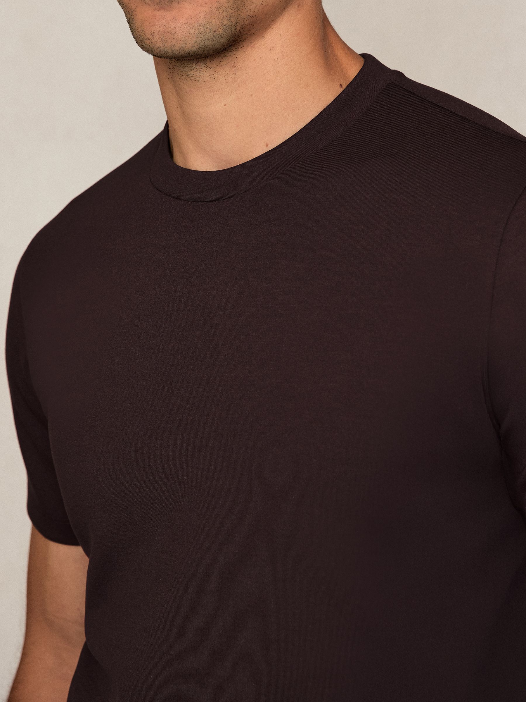Premium Interlock Crew-Neck T-Shirt in Cherry Red - image 3