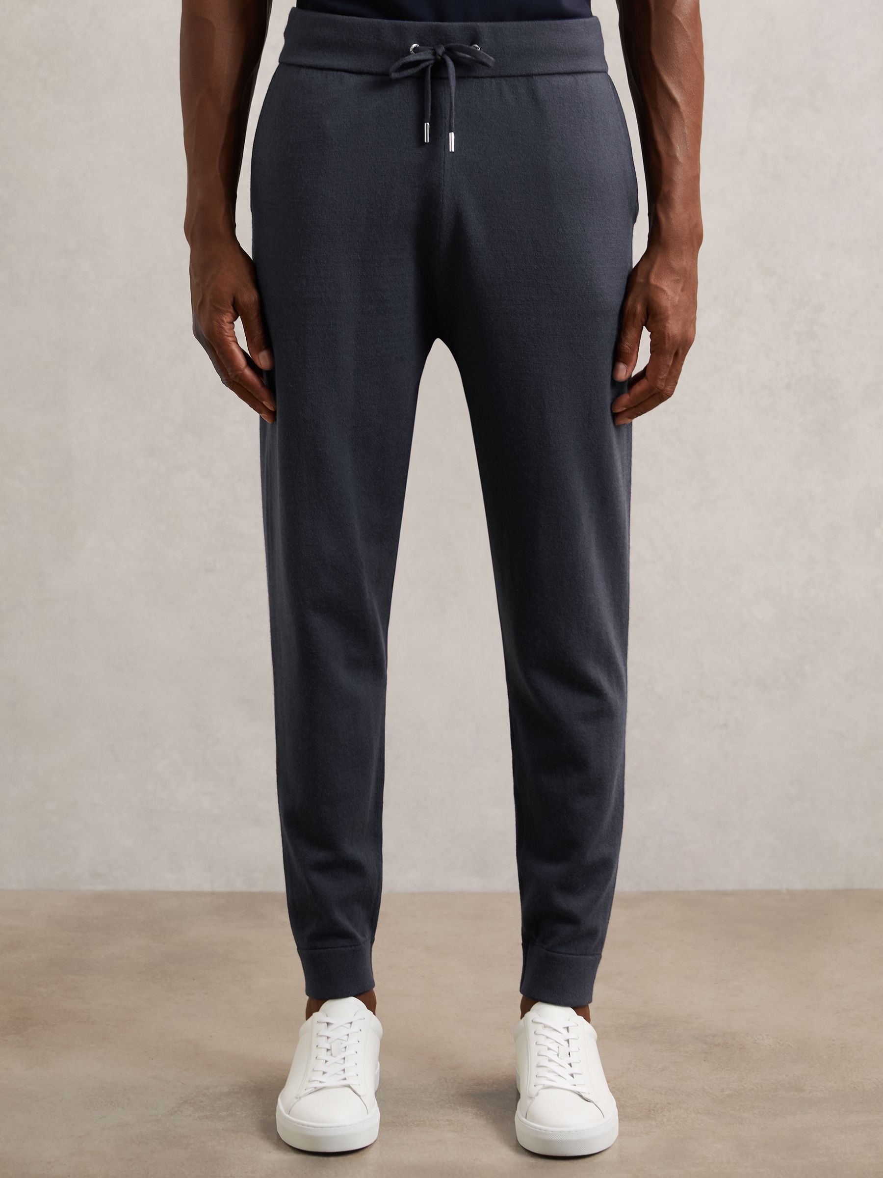 Merino Wool-Blend Cuffed Joggers in Midnight Navy - Image 3 of 7