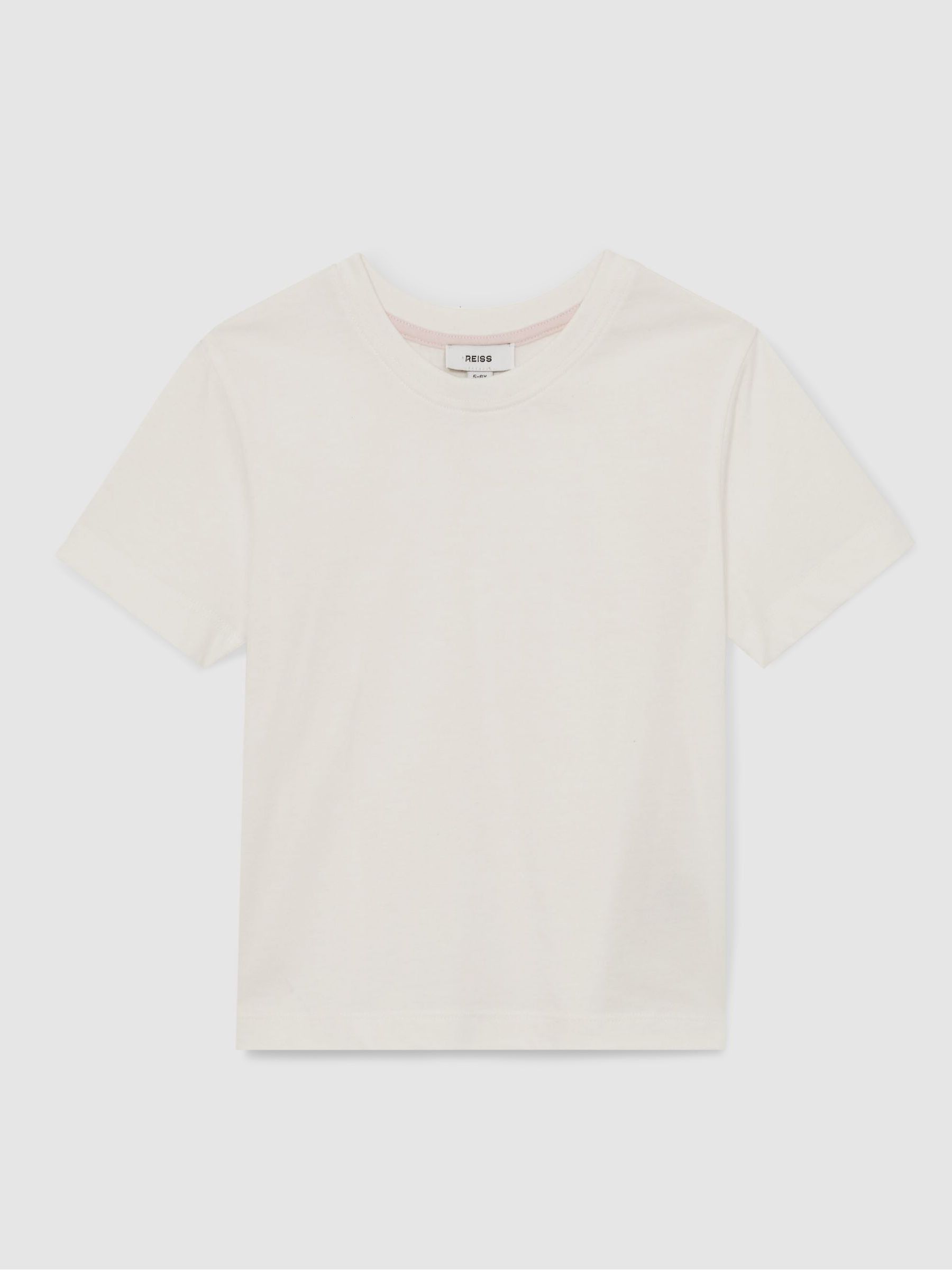 9-13 yrs Cotton Crew Neck T-Shirt in Ivory - Image 2 of 4