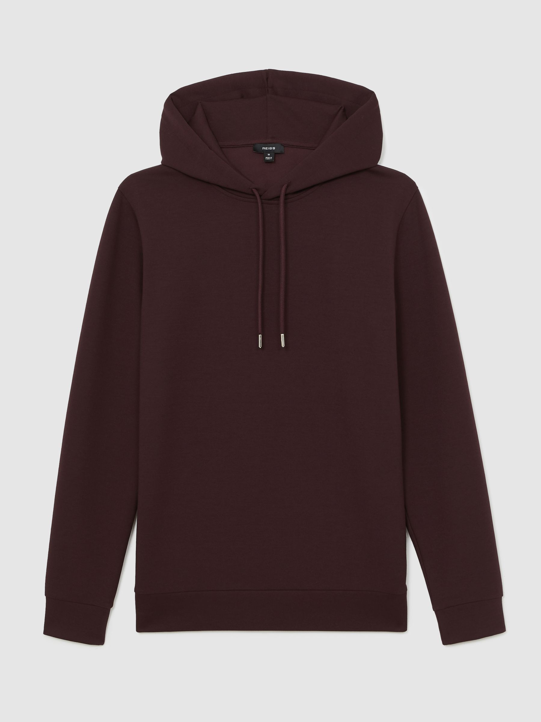 Interlock Jersey Drawstring Hoodie in Cherry Red - Image 2 of 6
