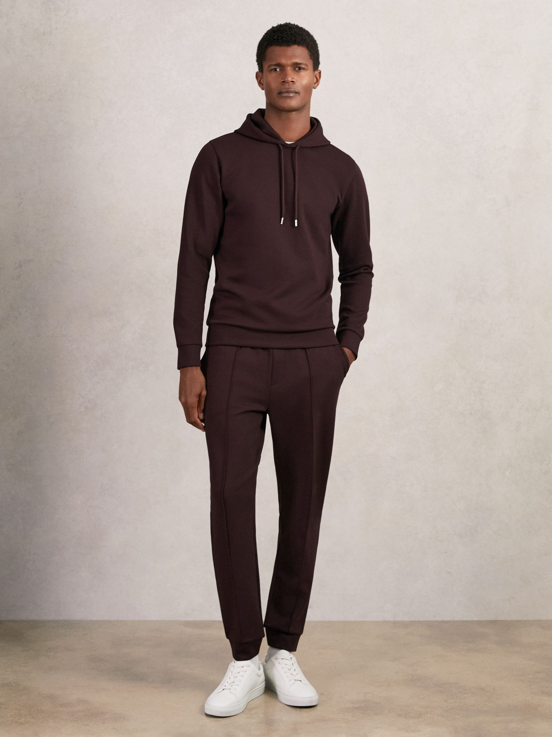 Premium Interlock-Jersey Hoodie in Cherry Red - image 4