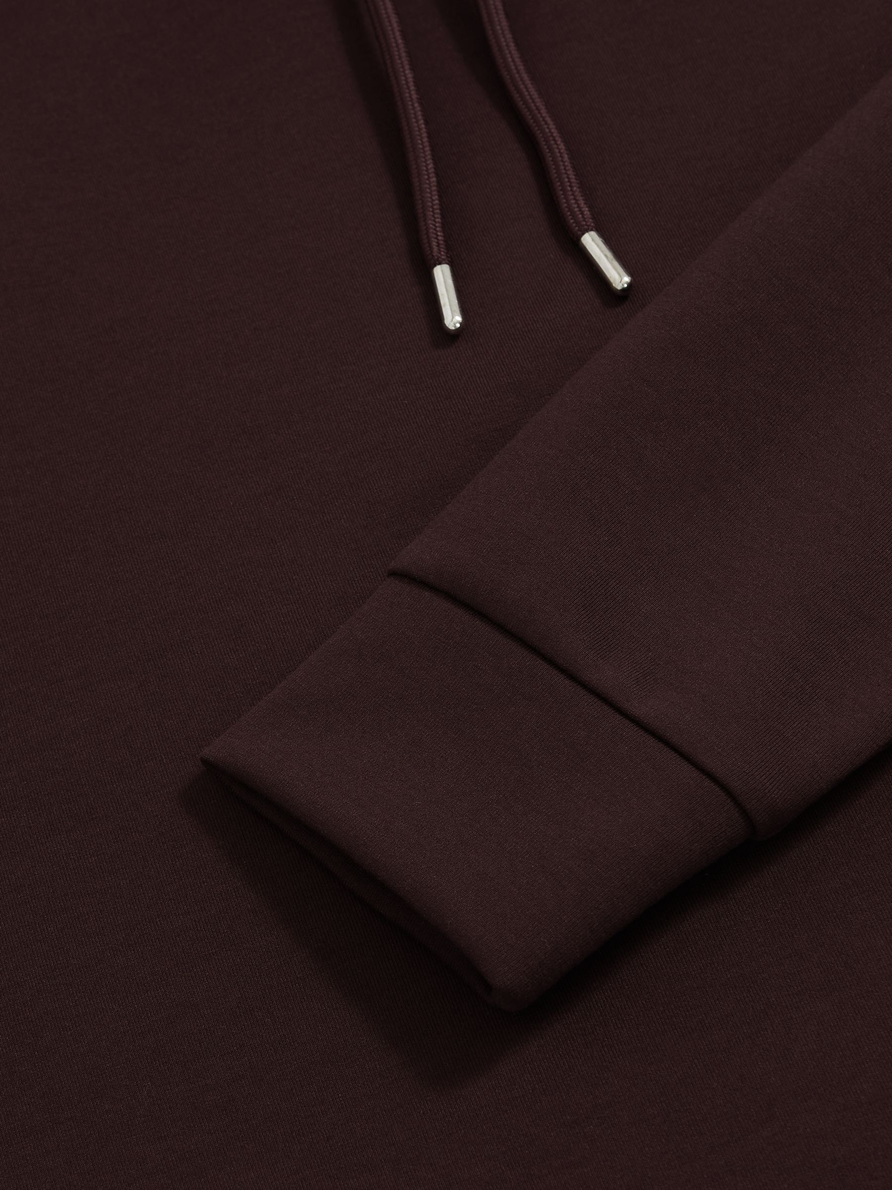 Interlock Jersey Drawstring Hoodie in Cherry Red - Image 6 of 6