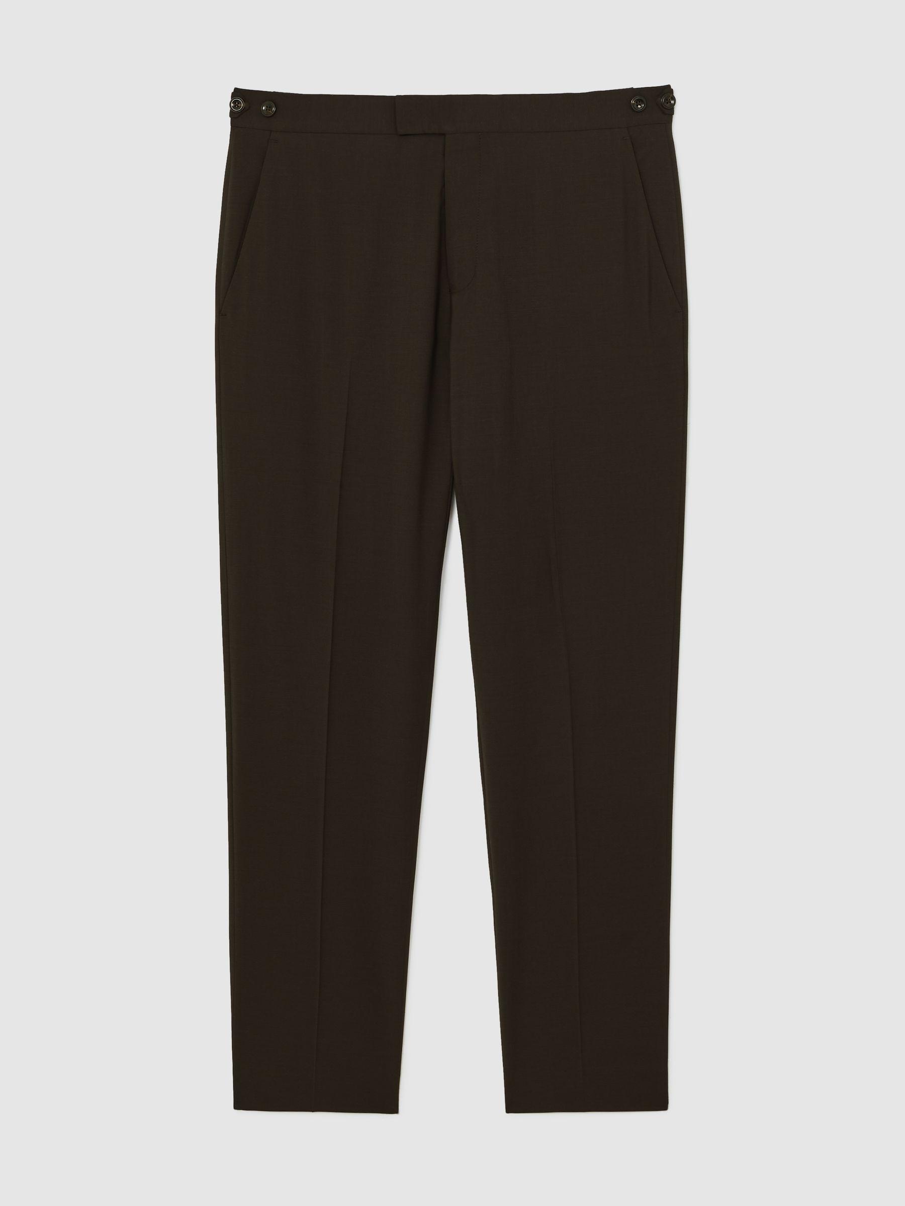 Regular-Fit Wool-Blend Suit Trousers in Chocolate Brown - Image 2 of 6