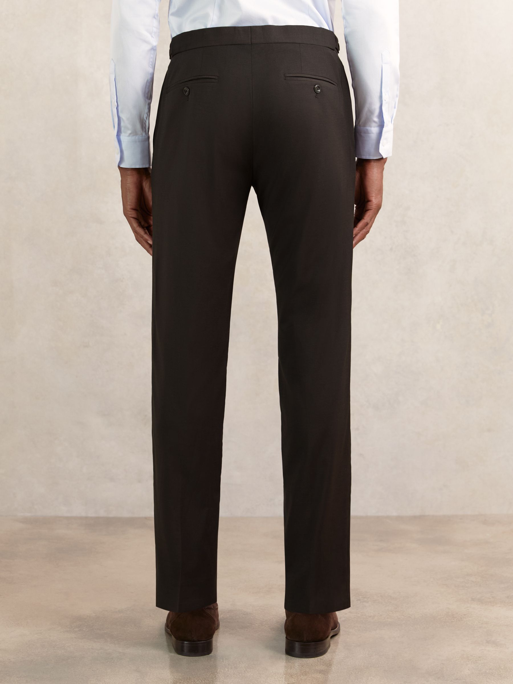 Classic-Fit Wool-Blend Suit Trousers in Chocolate Brown - image 4